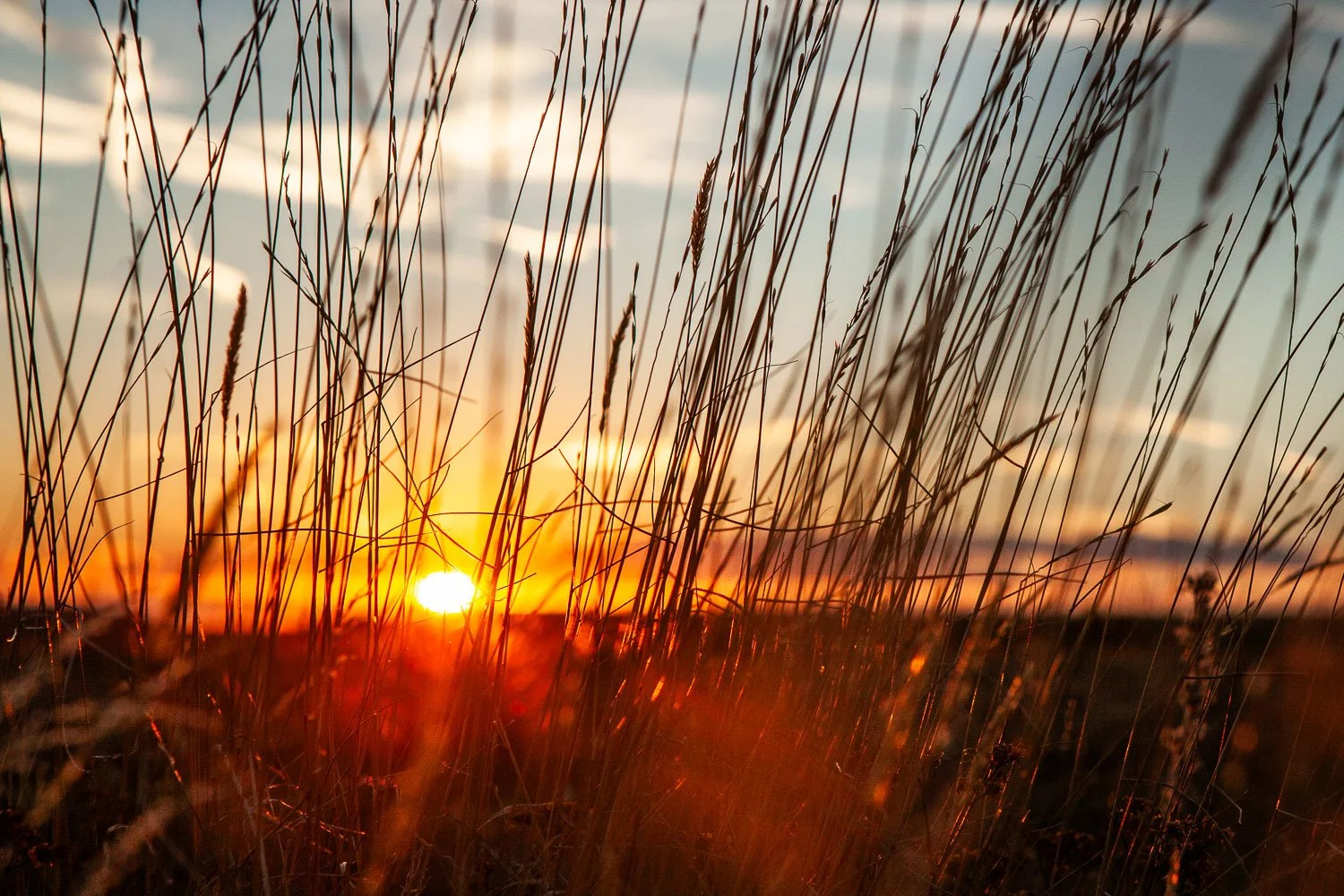 Sun setting on a fall evening in southern Wyoming.
