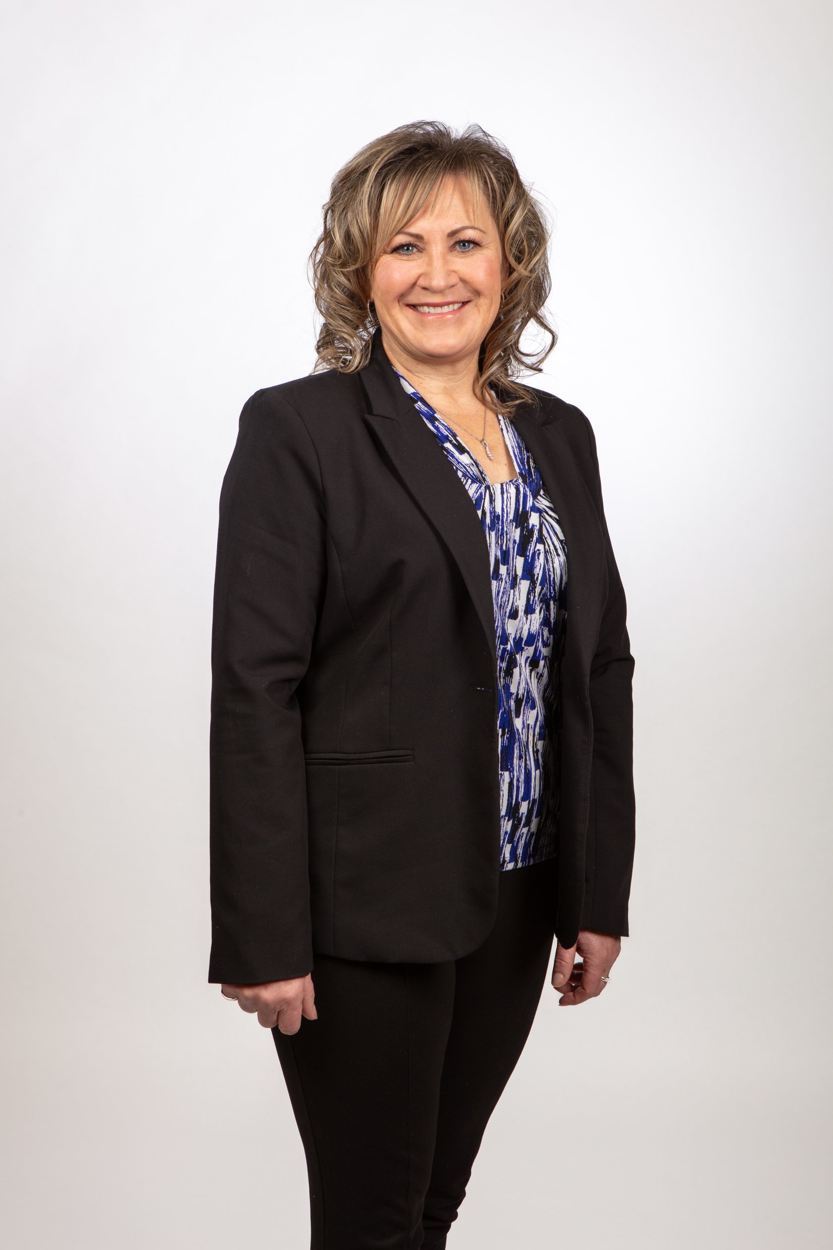 Business portrait for marketing on a white background.