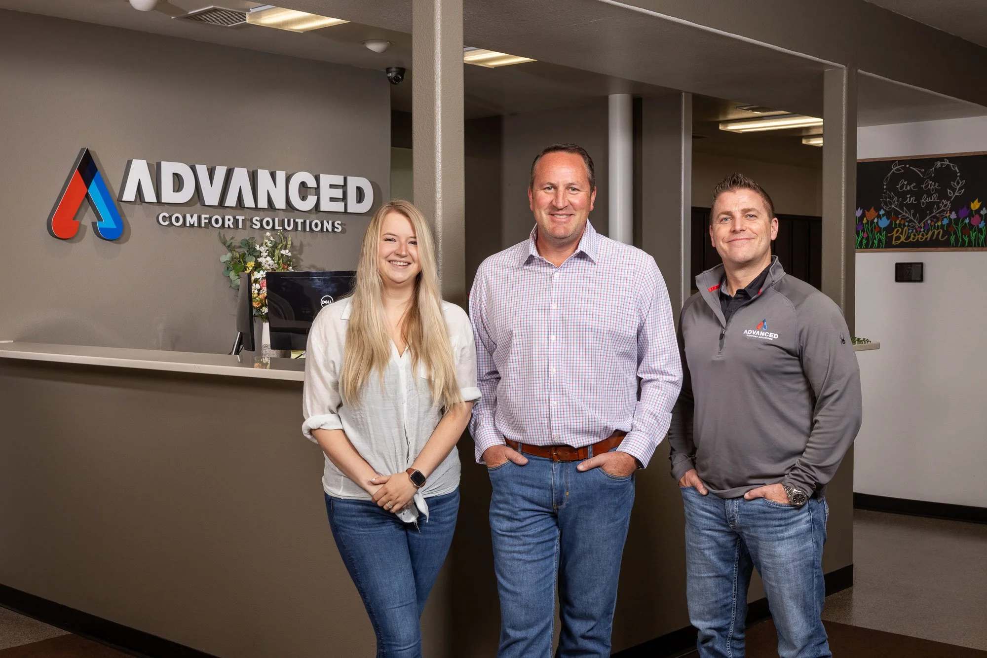 Business group portrait for Advanced Comfort Solutions in Cheyenne, Wyoming.