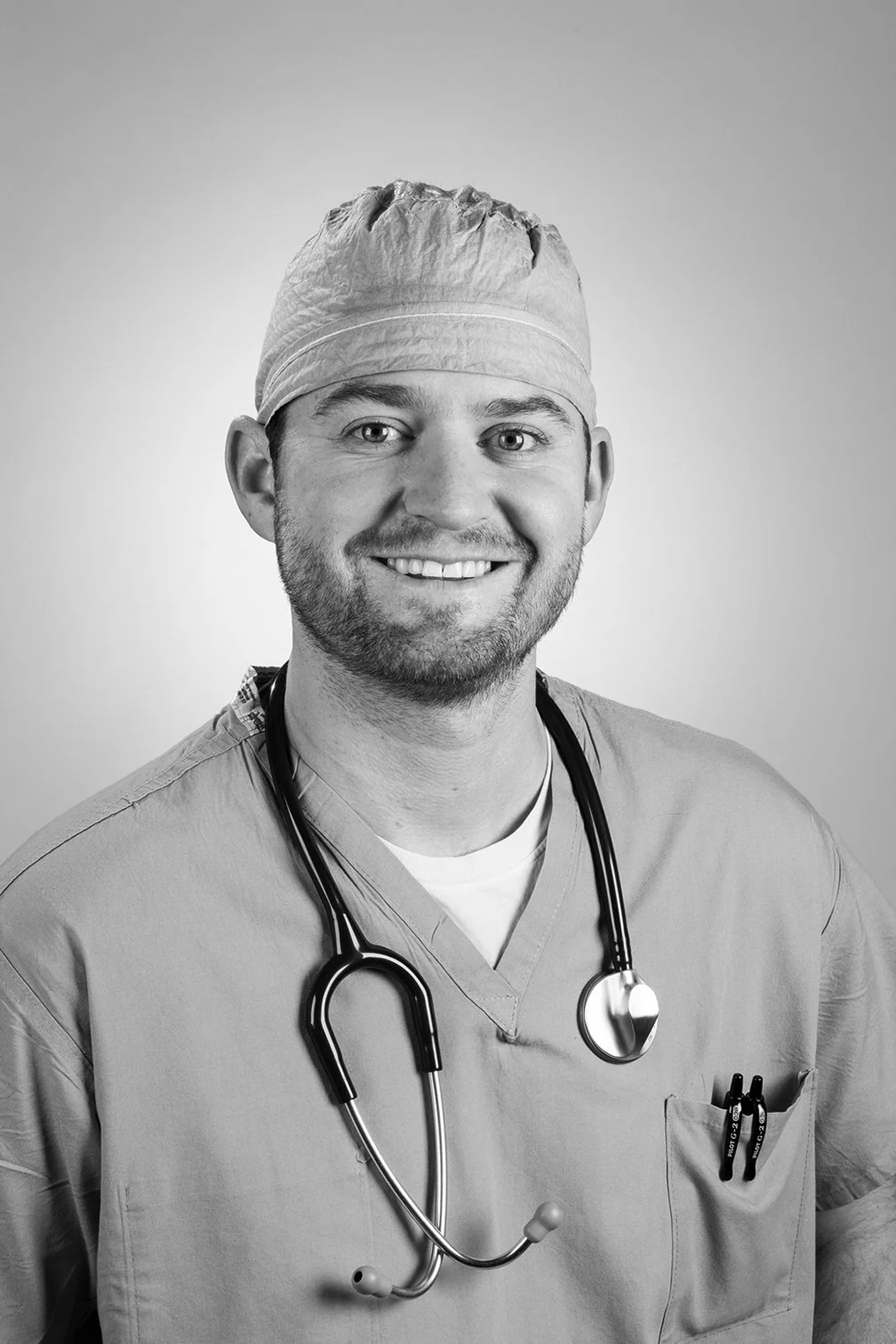 Black and white Physician portrait for Cheyenne Regional Medical Center in Cheyenne, Wyoming