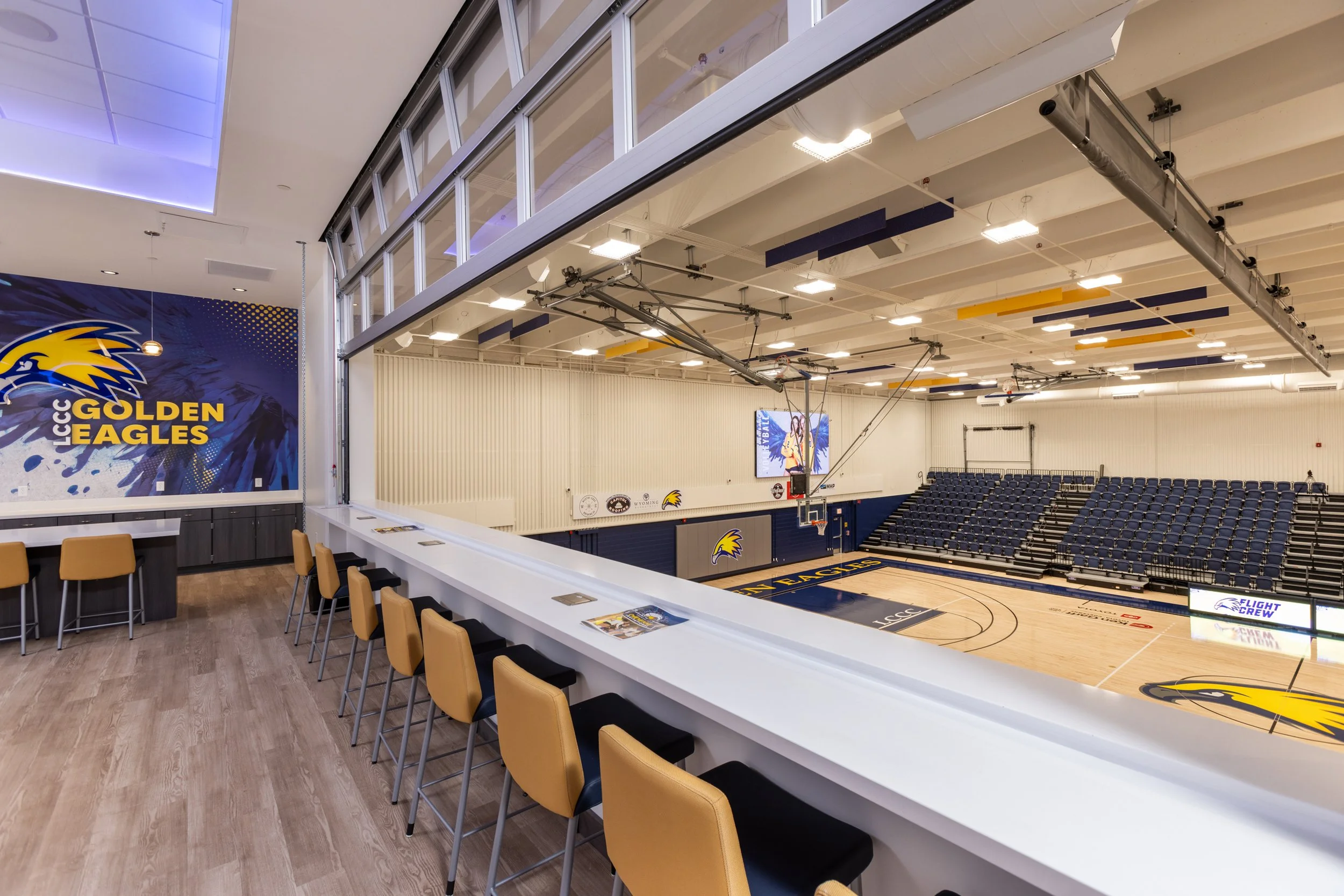 Interior of Laramie County Community College's Recreation Center and Gym in Cheyenne, Wyoming.
