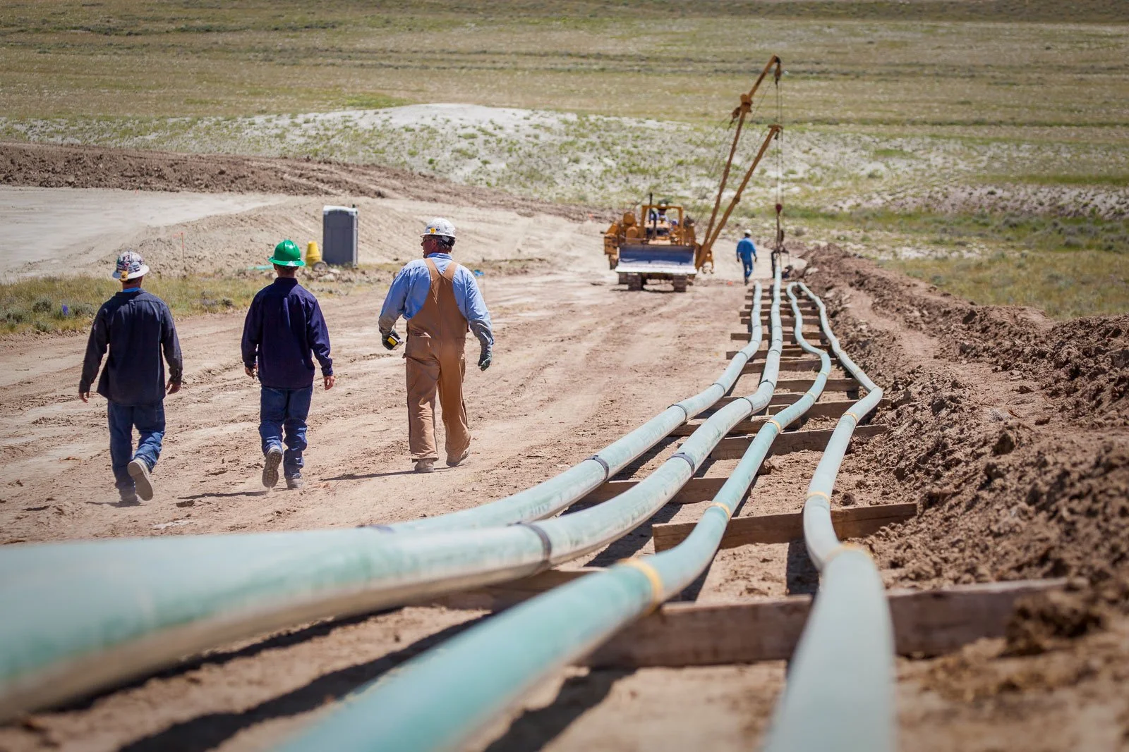 Pipeline construction in Lysite, Wyoming.