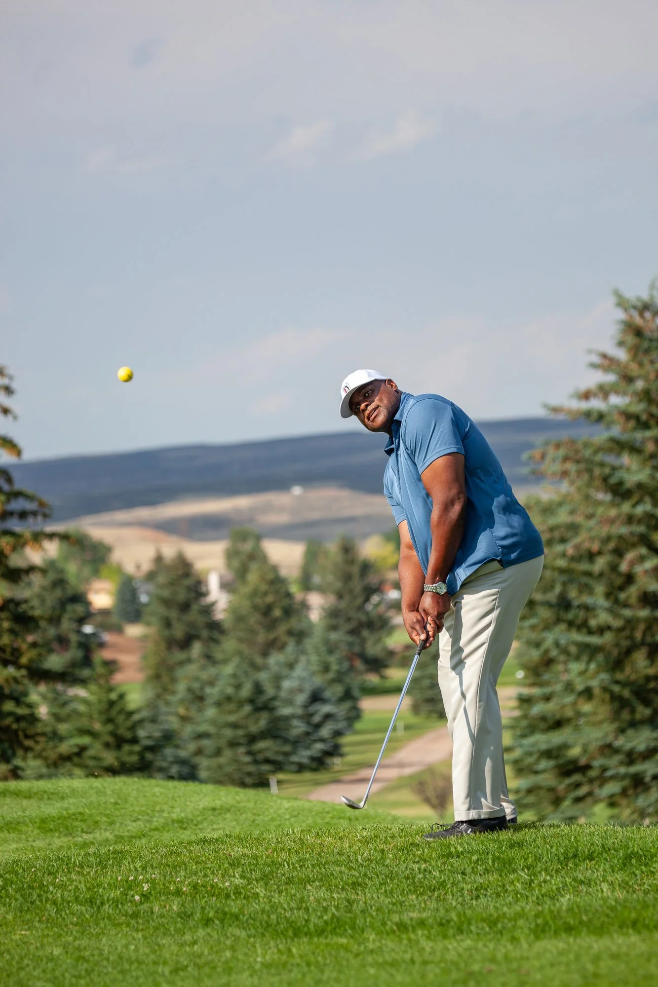 Golfing at the Jacoby Golf Course in Laramie, Wyoming. Image created for the City of Laramie.
