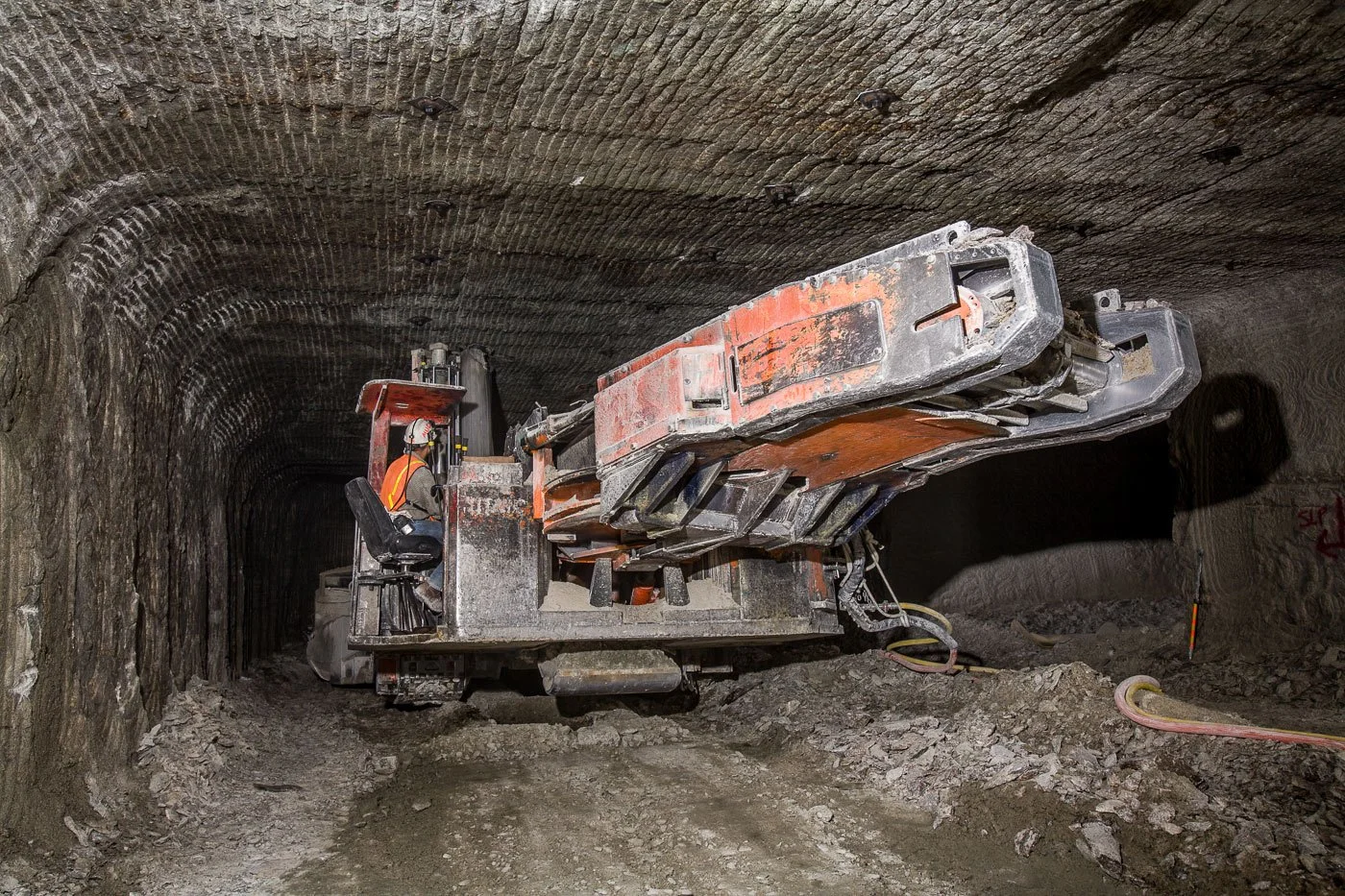 Soda Ash Miner at a Trona Mine in Green River, Wyoming.
