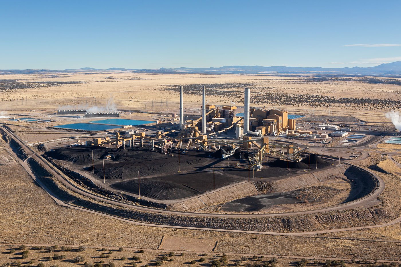 Aerial photograph of the Springerville Generating Station, Power Plant near Springerville, Arizona in 2014.