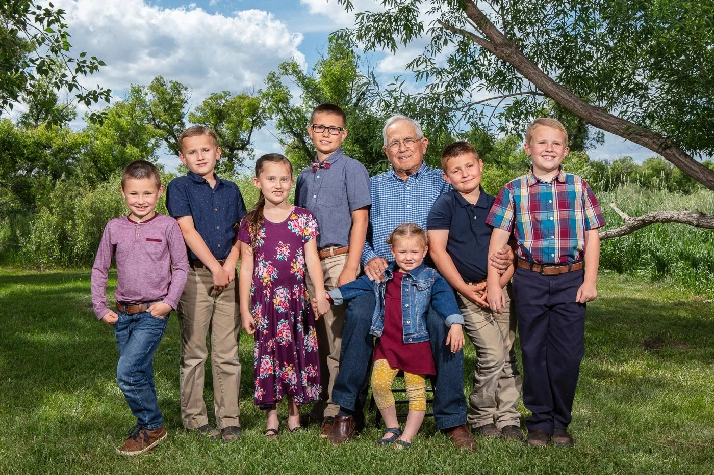 Family portrait at the Wyoming Hereford Ranch in Cheyenne, Wyoming.