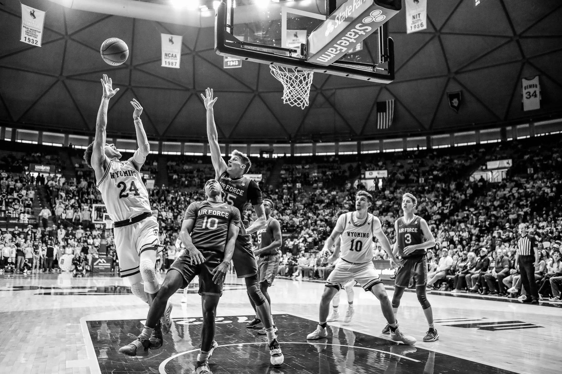 Wyoming Basketball Action Photography. Editorial sports photography. Image created for the Associated Press. 