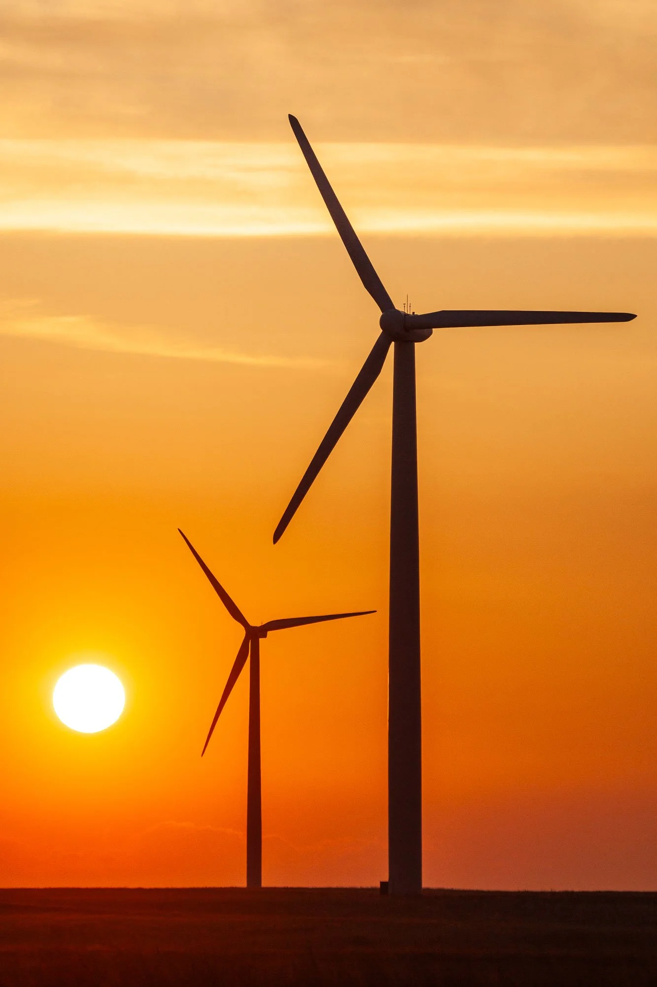 Wind farm near Pawnee Buttes and Grover, Colorado.