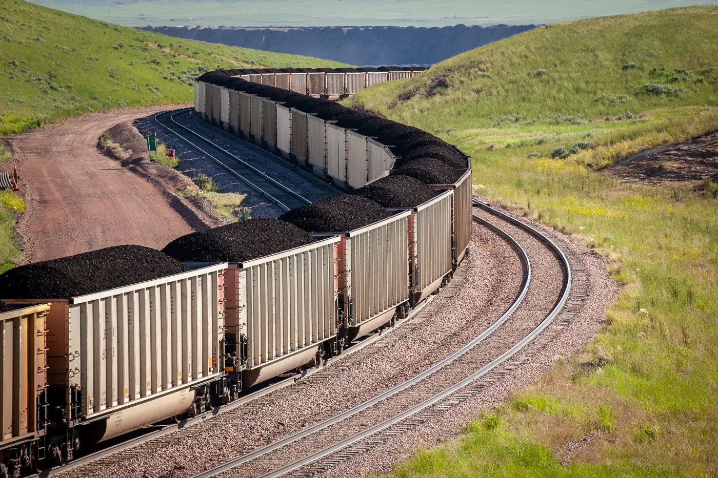 Loaded coal train at the Dry Fork Mine in Gillette, Wyoming.