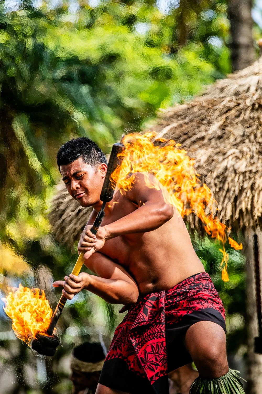 Performer at the Polynesian Center in Hawaii.