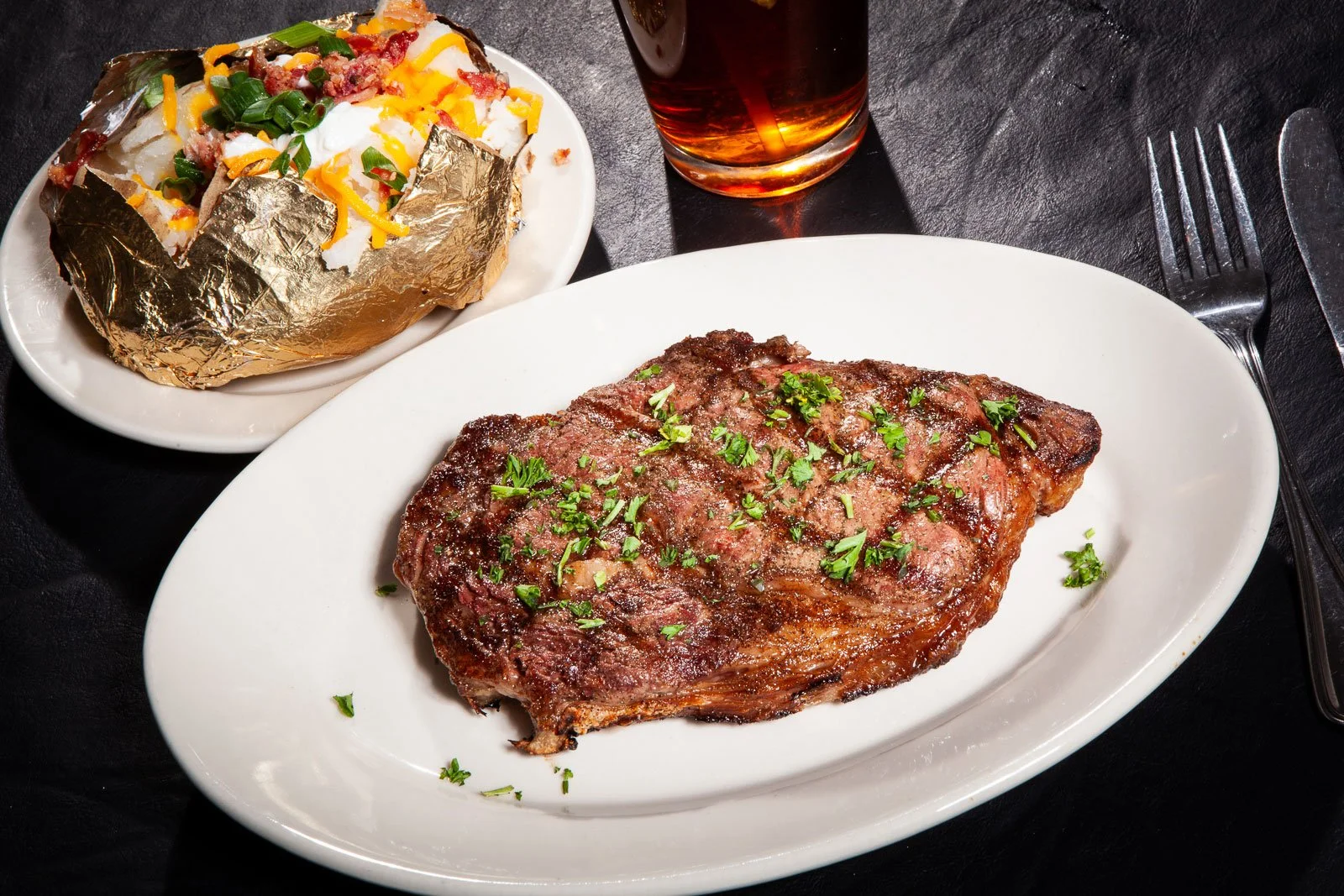 Food photography for marketing for Visit Cheyenne at the Rib & Chop House in Cheyenne, Wyoming.
