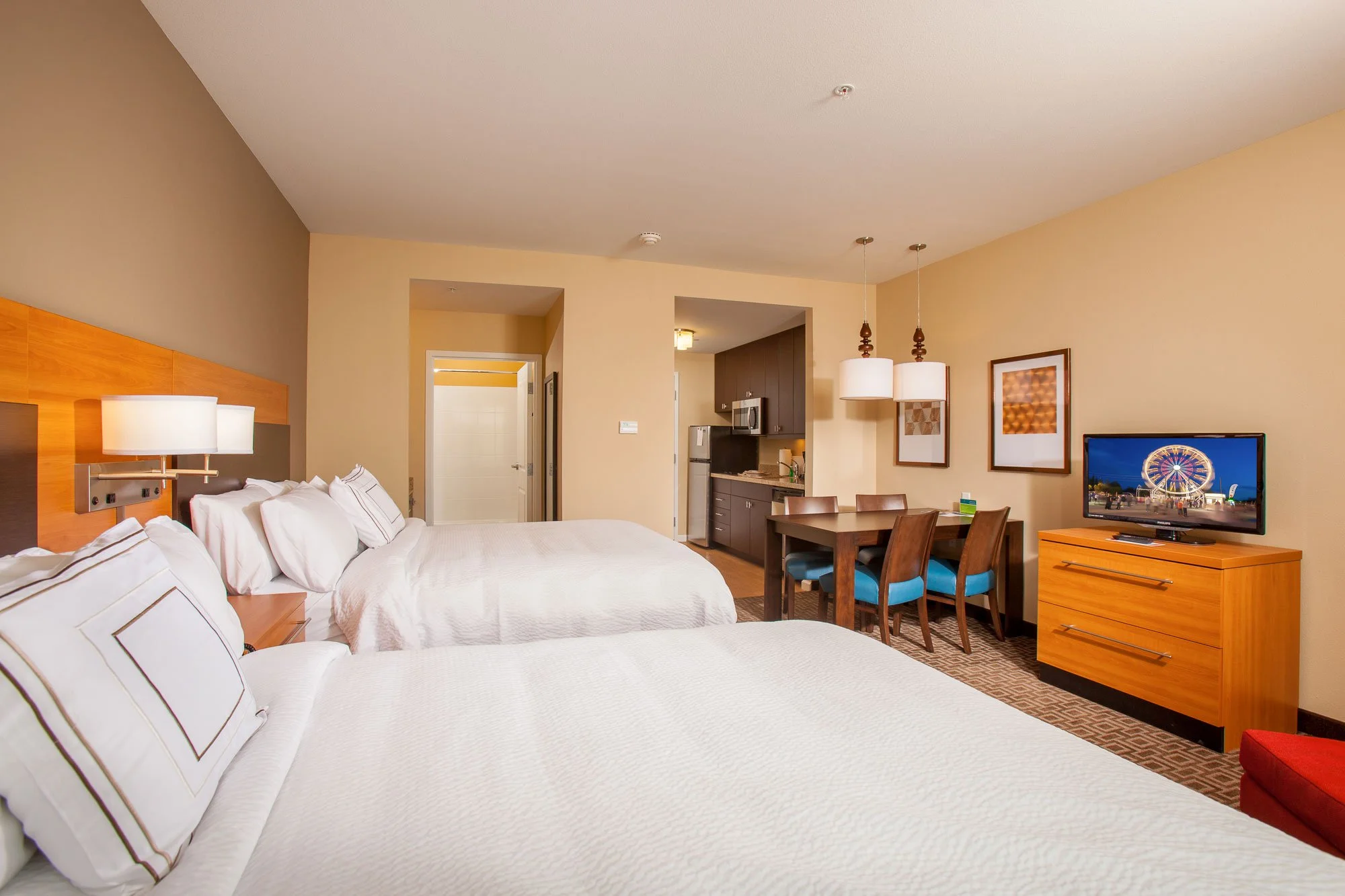 Hotel room at Spring Hill Suites Marriott in Cheyenne, Wyoming. Photography was created for the hotel's advertising.