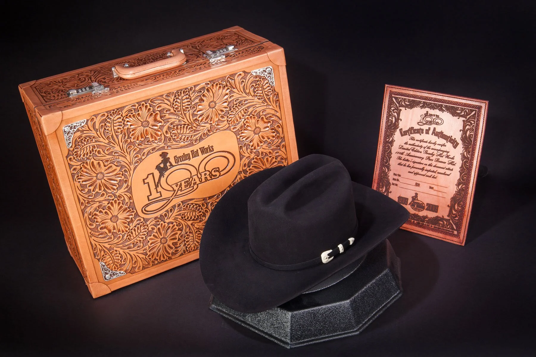 Product photography for a cowboy hat maker in Greeley, Colorado.