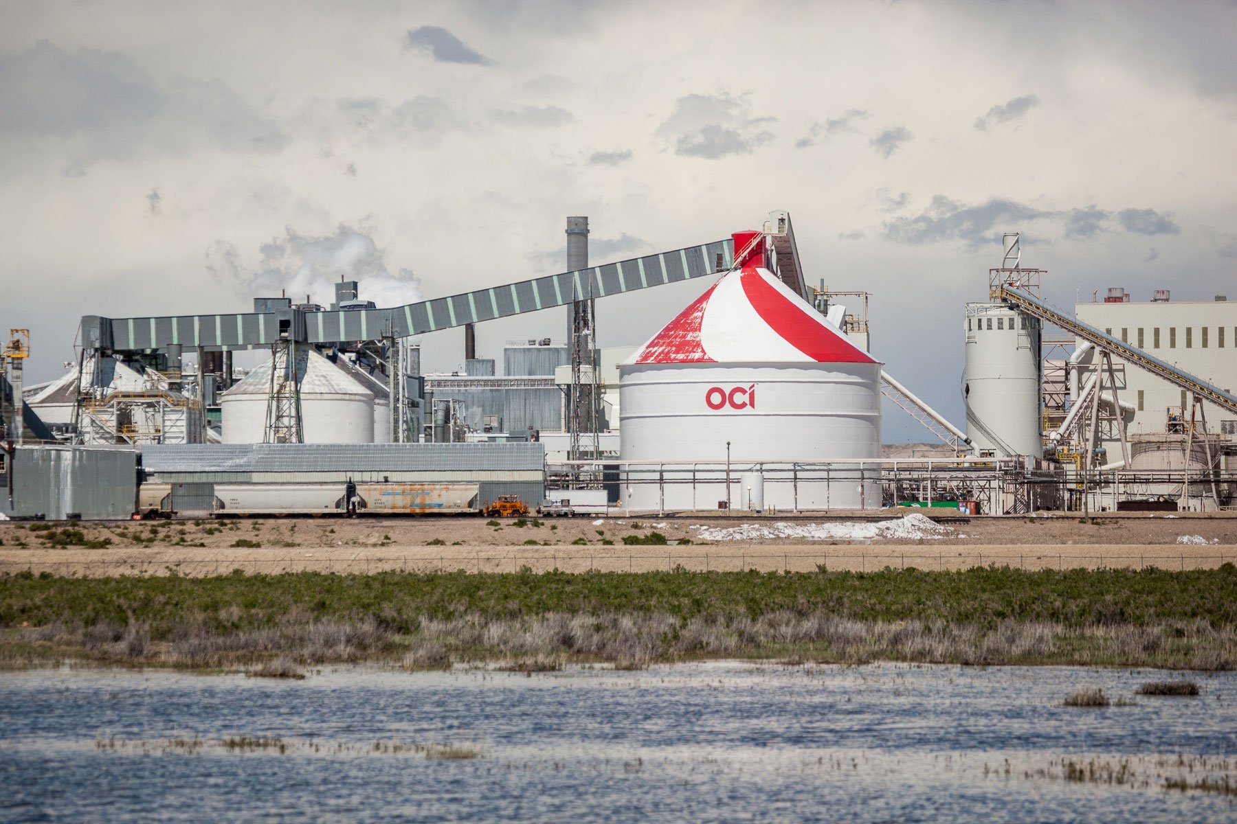 Exterior at a Soda Ash or Trona mine in Green River, Wyoming.