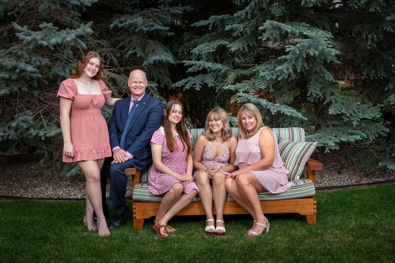 Family portrait at a family's home in Fort Collins, Colorado.