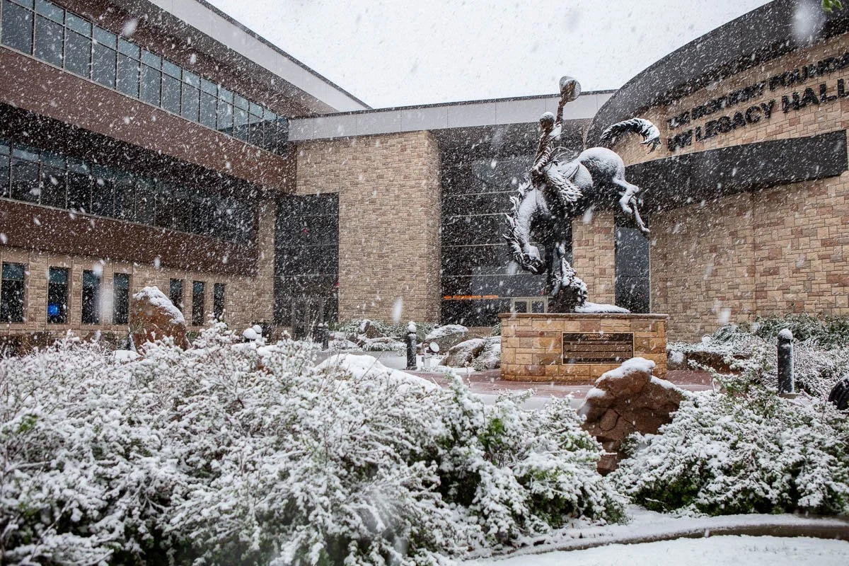 Exterior photography at the University of Wyoming in Laramie, Wyoming.