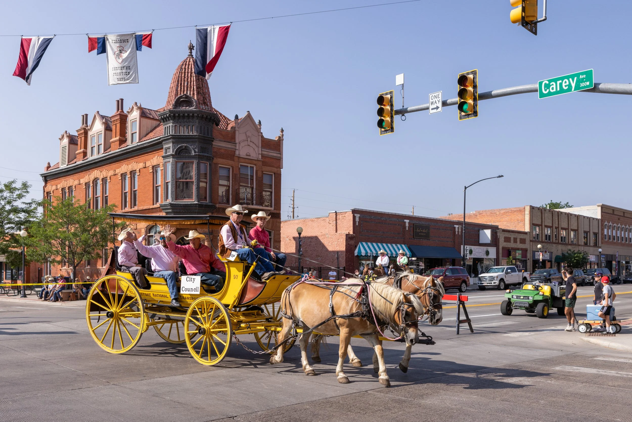 Parade in downtown Cheyenne, Wyoming during Cheyenne Frontier Days