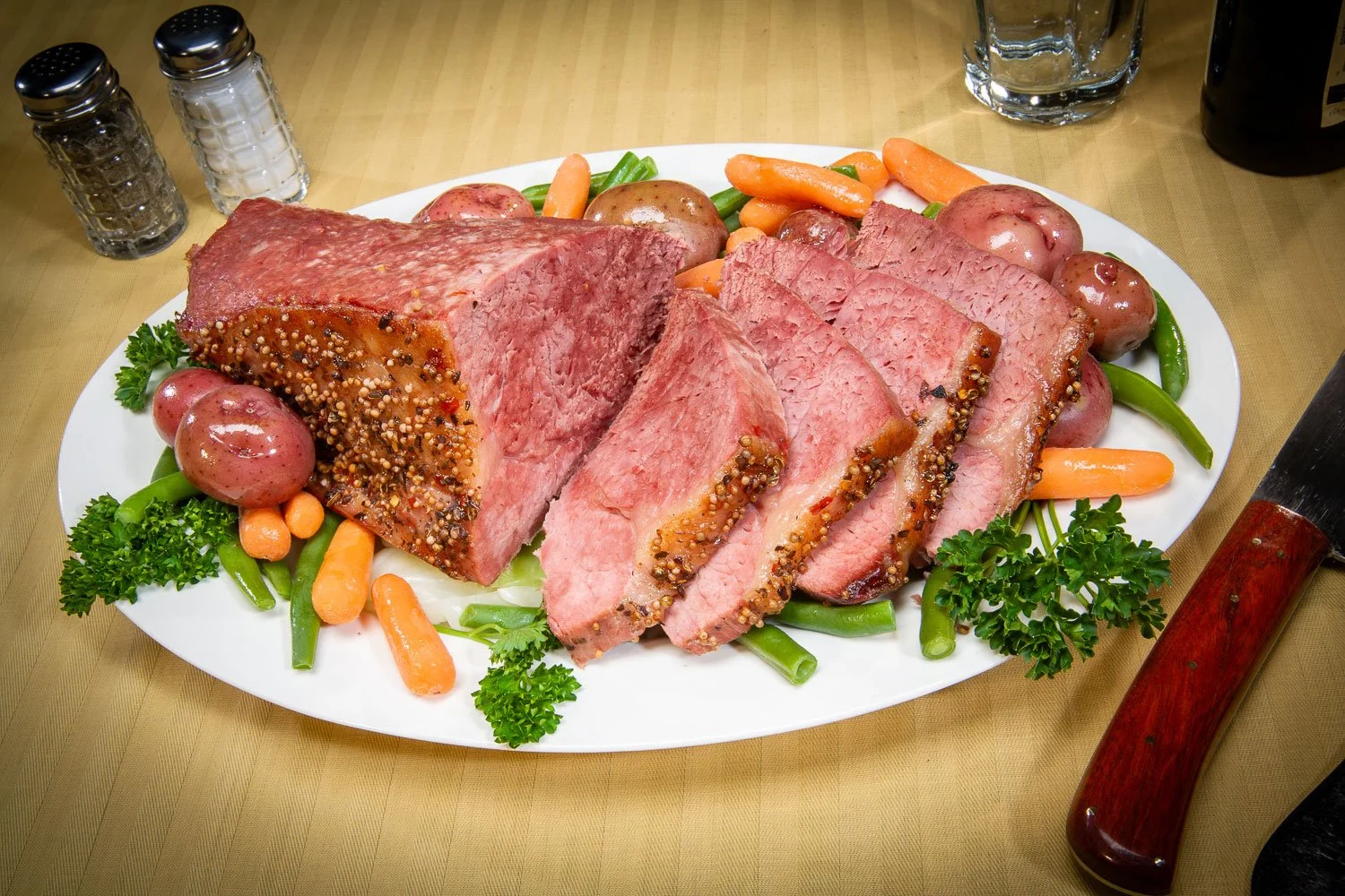 Food photography, including corned beef for packaging, marketing, and branding.