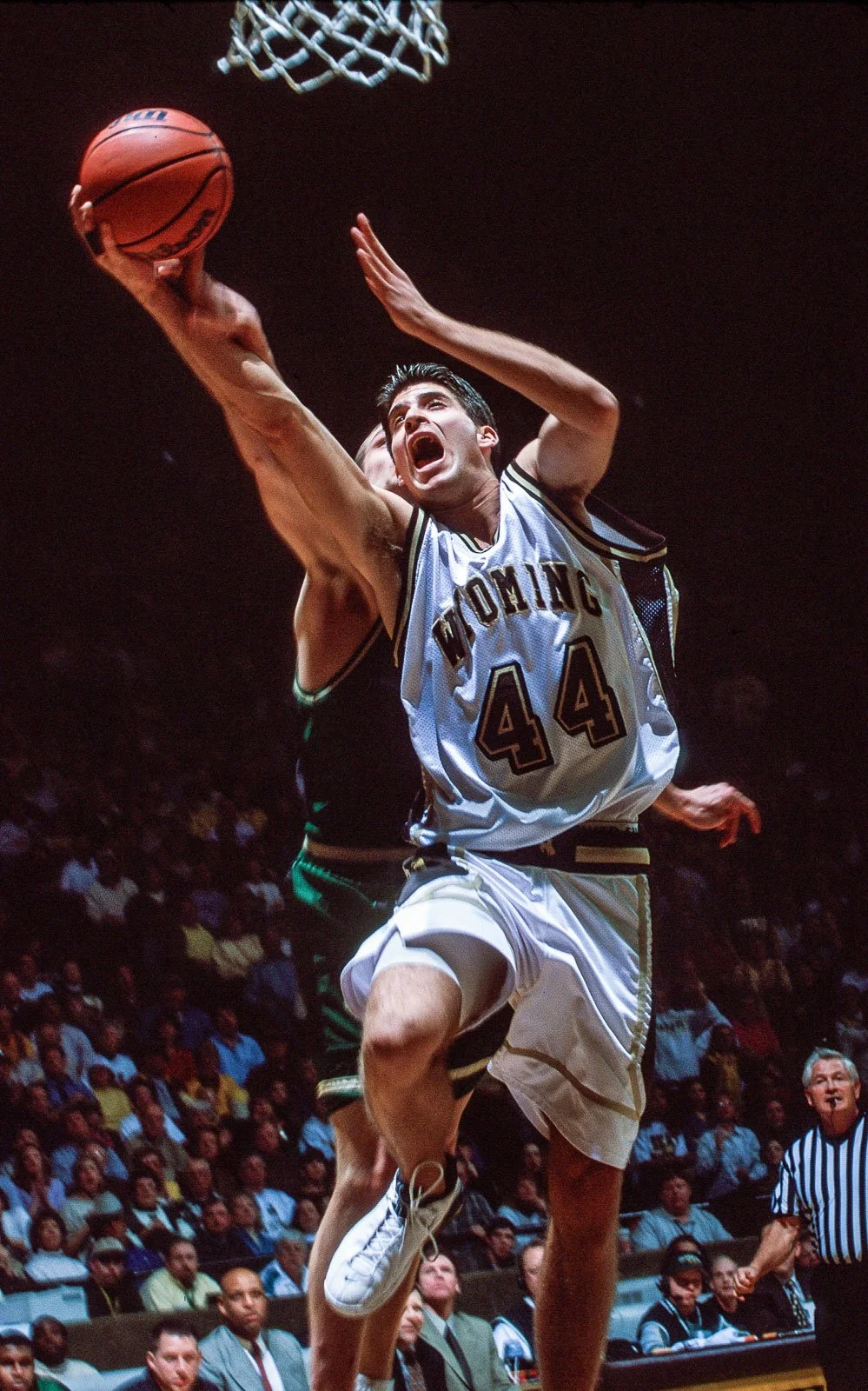 2001 University of Wyoming Cowboys men's basketball in Laramie, Wyoming. The image was created for the University of Wyoming Sports Information Department.