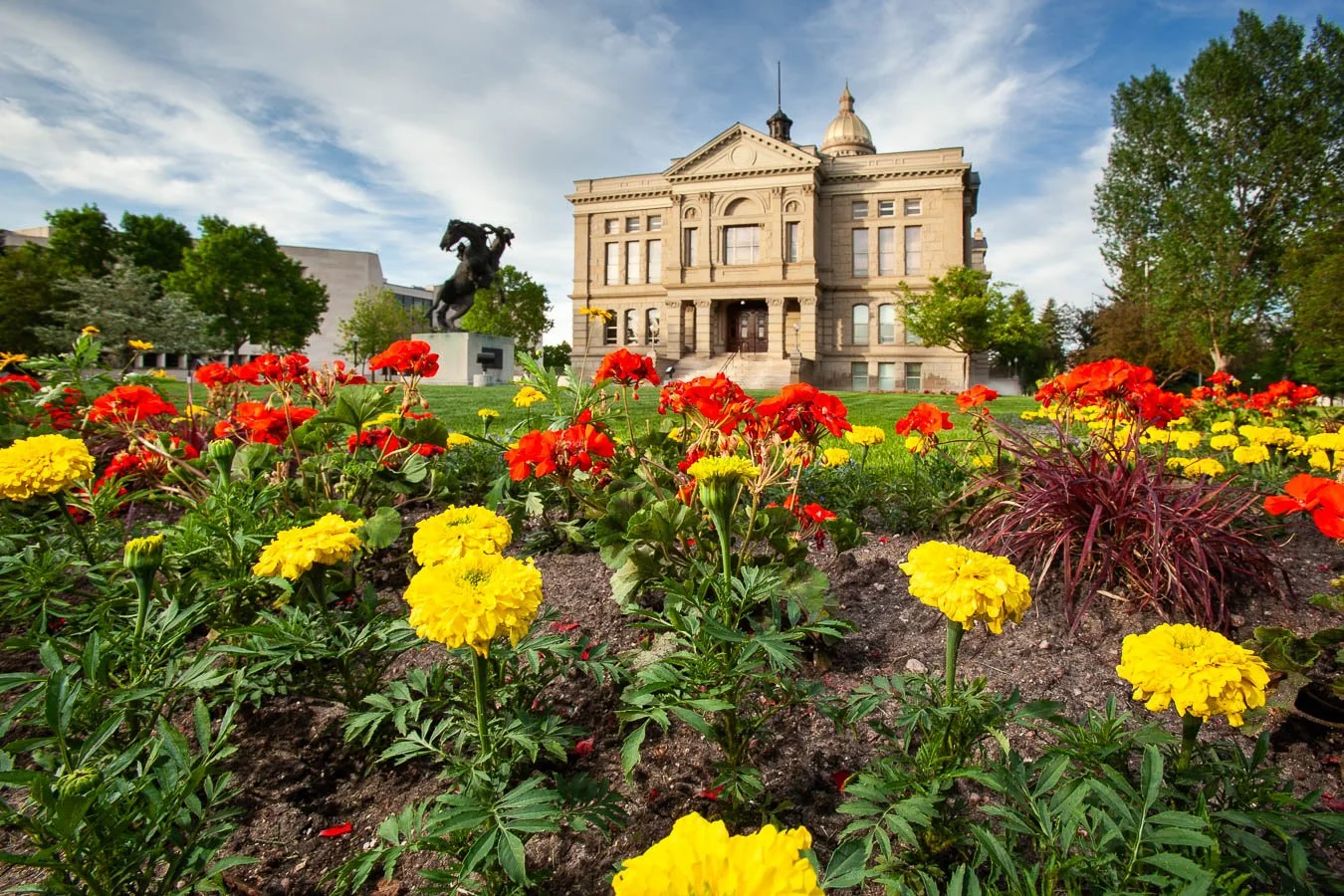 Exterior of the Wyoming State Capitol in Cheyenne, Wyoming.