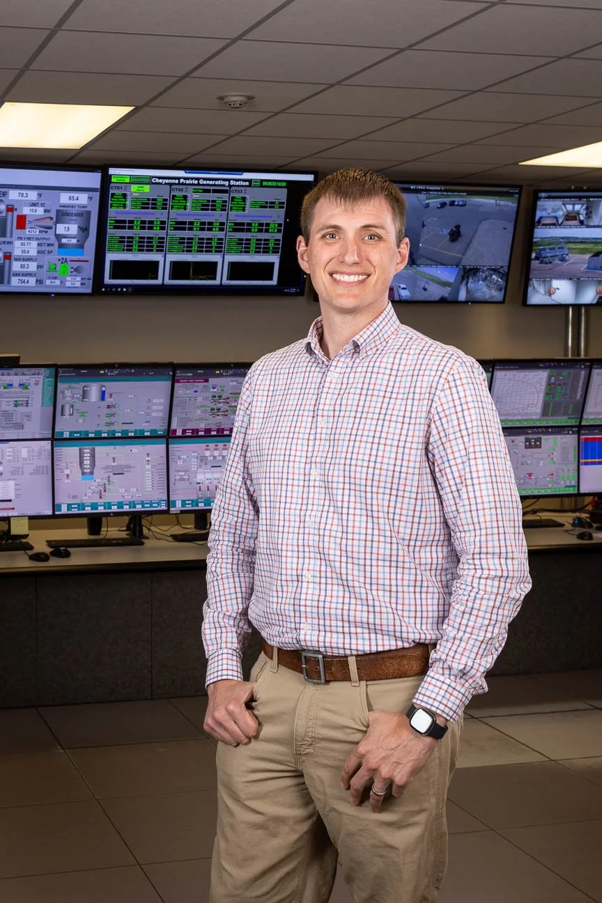 Corporate portrait created in a control room of a generating station.
