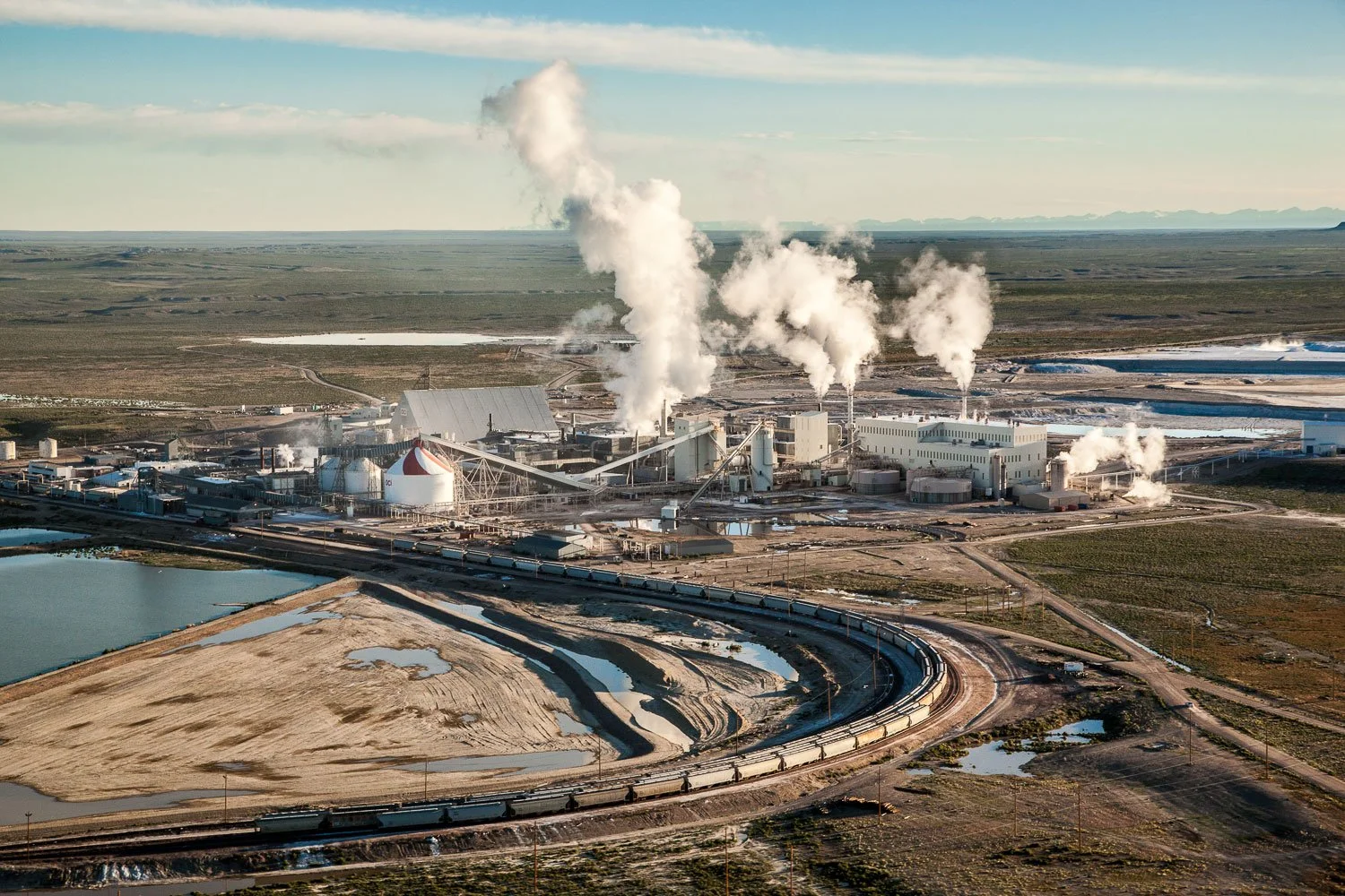 Aerial photography at a Trona Mine in Green River, Wyoming.