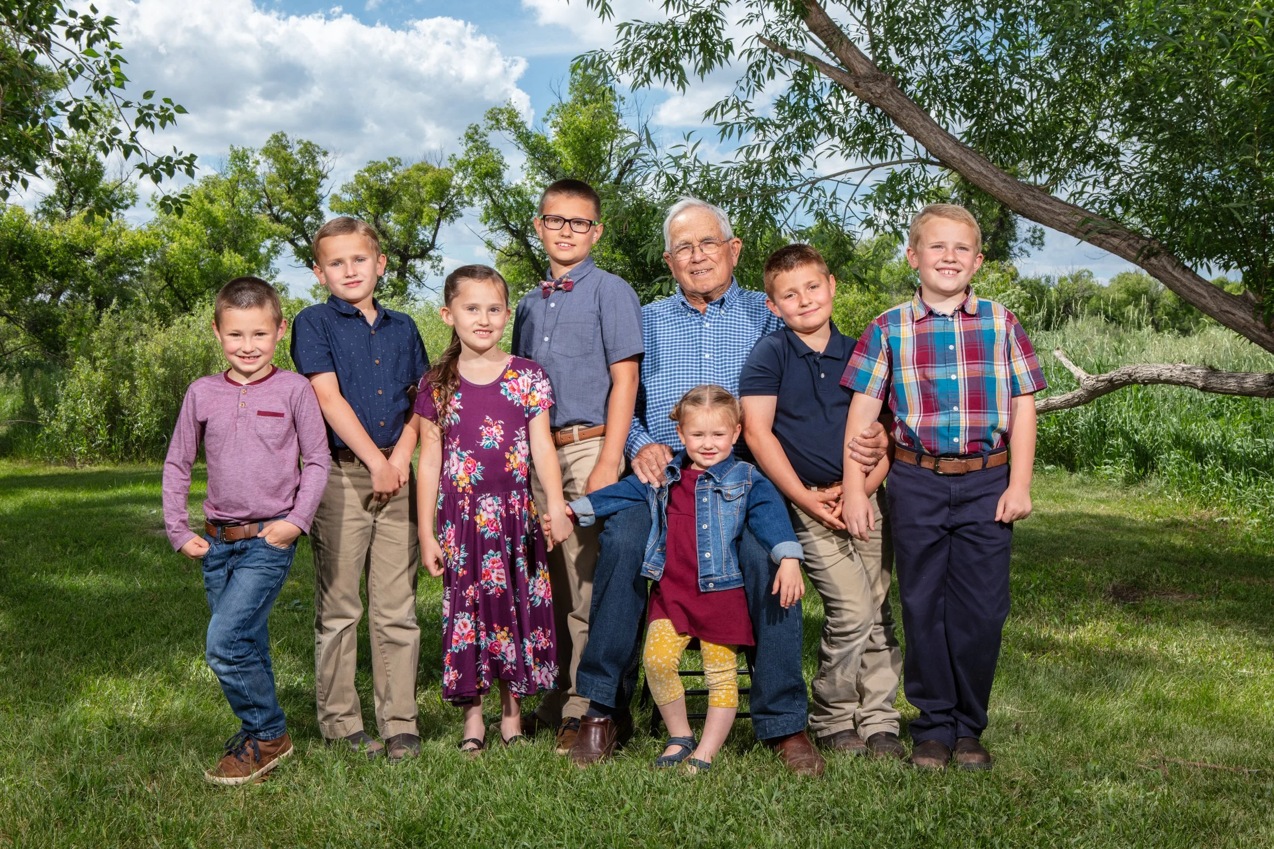 Family portrait at the Wyoming Hereford Ranch in Cheyenne, Wyoming.