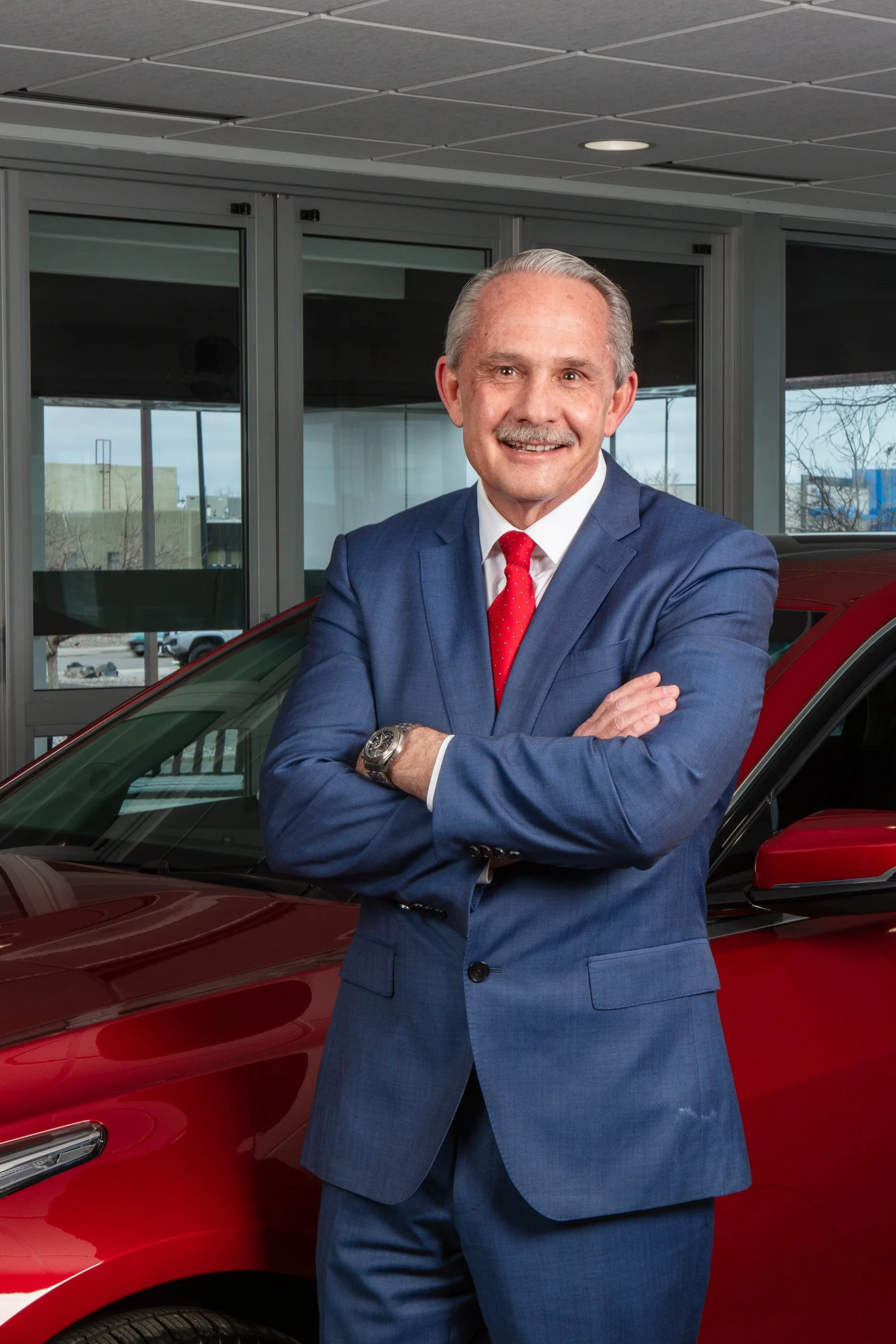 Corporate portrait photography for marketing for Halladay Motors in in Cheyenne, Wyoming.