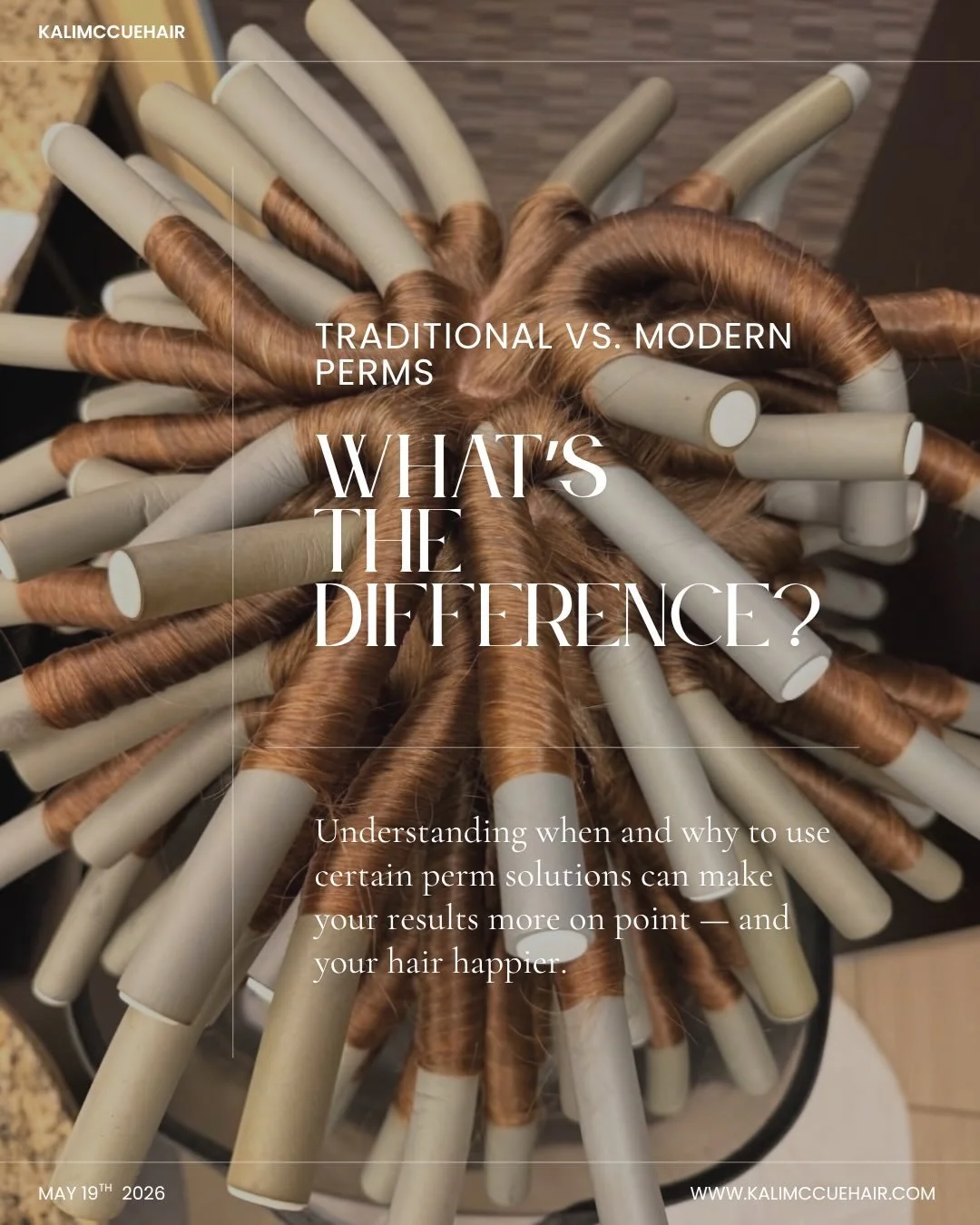 Not all perms are created equal.

The biggest difference between a traditional perm and a modern perm comes down to the type of solution used and the final result.

✨ Traditional Perm

* Creates the tightest, most defined curl pattern
* Great for cli