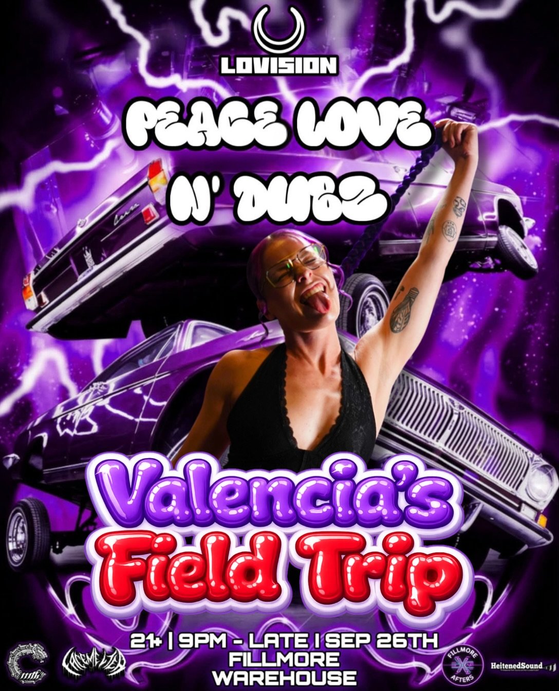 Fillmore what is good?! Excited to be back on main stage this Saturday at 10pm for Peace Love n&rsquo; Dubz✌🏼💜🫨

Grab those permission slips with code VALENCIASFIELDTRIP and bring your swag because this rave is also a lowrider car show🚘✨

Huge th