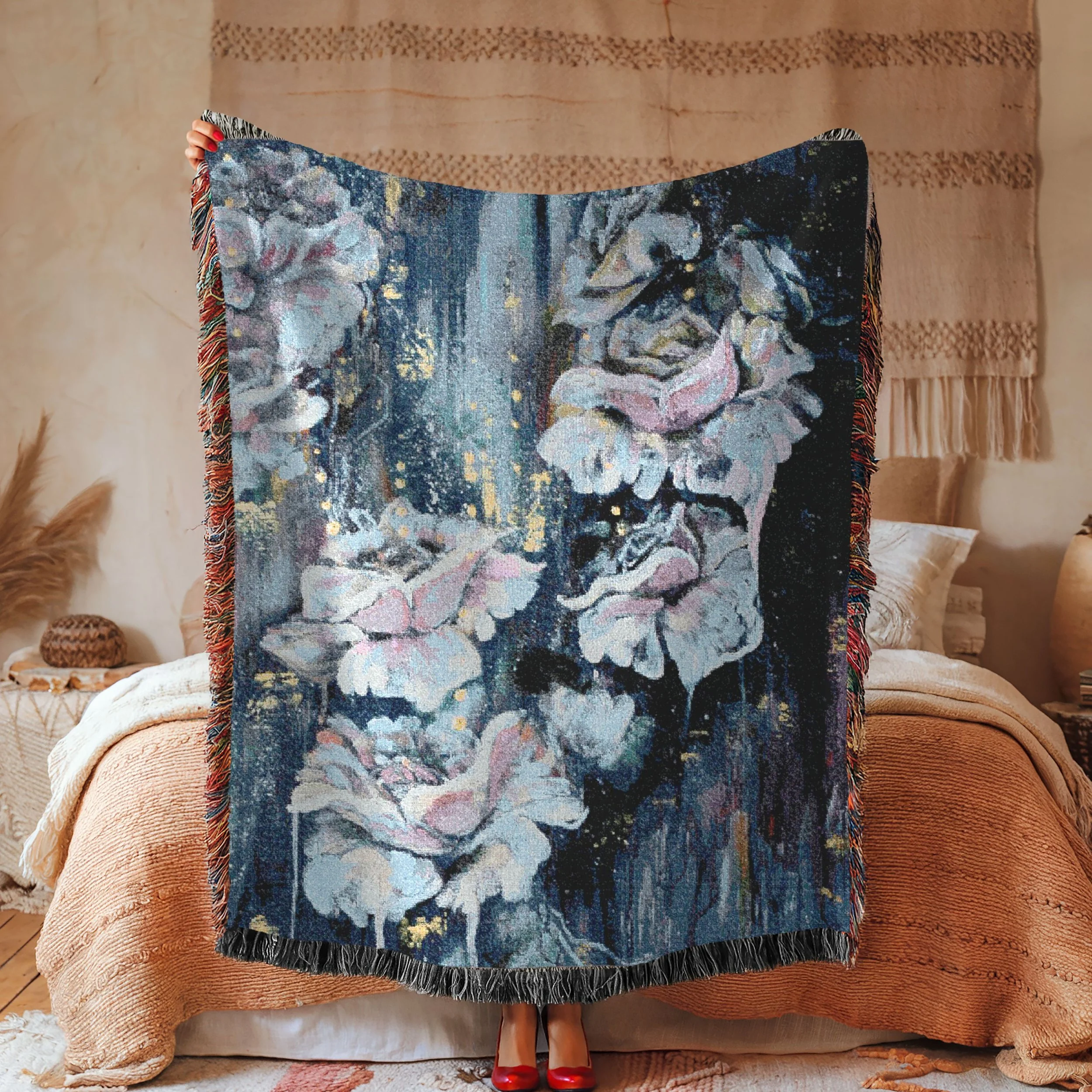 bloom of the white rose artwok woven tapestry jasmine hinchliffe artist.jpg