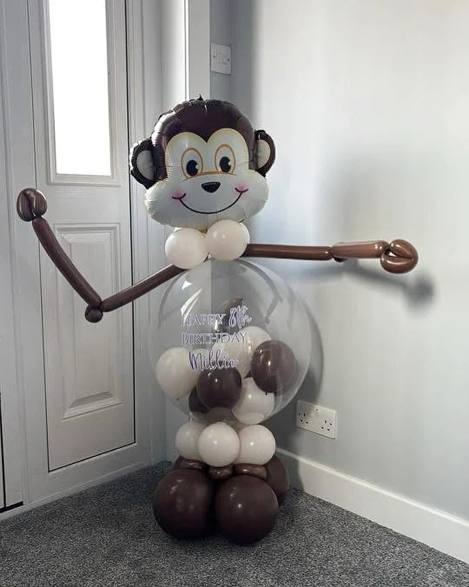 Balloon stack for Millie&rsquo;s 8th birthday 🐒🙊🙈 #happy #birthday #balloons #balloonstack #balloondecorating #balloonstylist #monkey #birthdaycelebrations #birthdaygirl #stack #dumfries