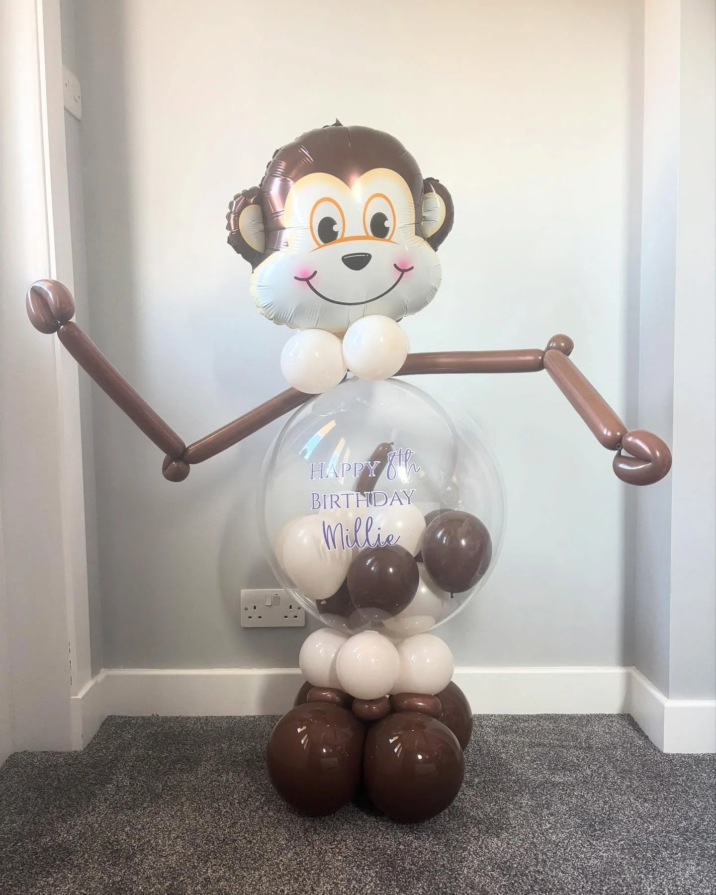 Balloon stack for Millie&rsquo;s 8th birthday 🐒🙊🙈 #happy #birthday #balloons #balloonstack #balloondecorating #balloonstylist #monkey #birthdaycelebrations #birthdaygirl #stack #dumfries