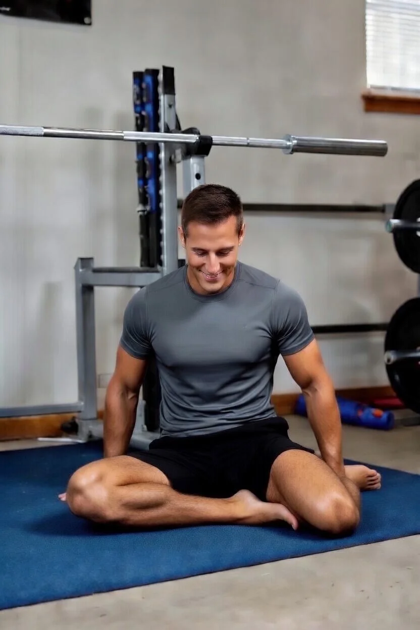 adult basketball player performing mobility exercise for injury prevention and longevity