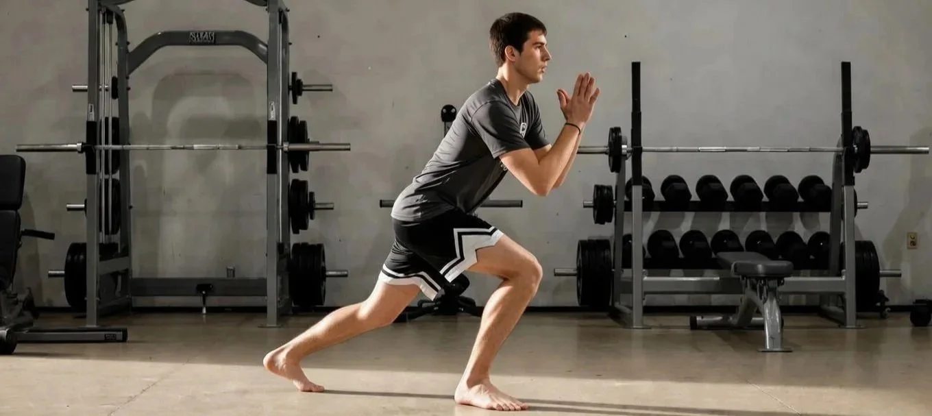 Athlete performing lunge exercise to improve strength and movement for basketball injury prevention