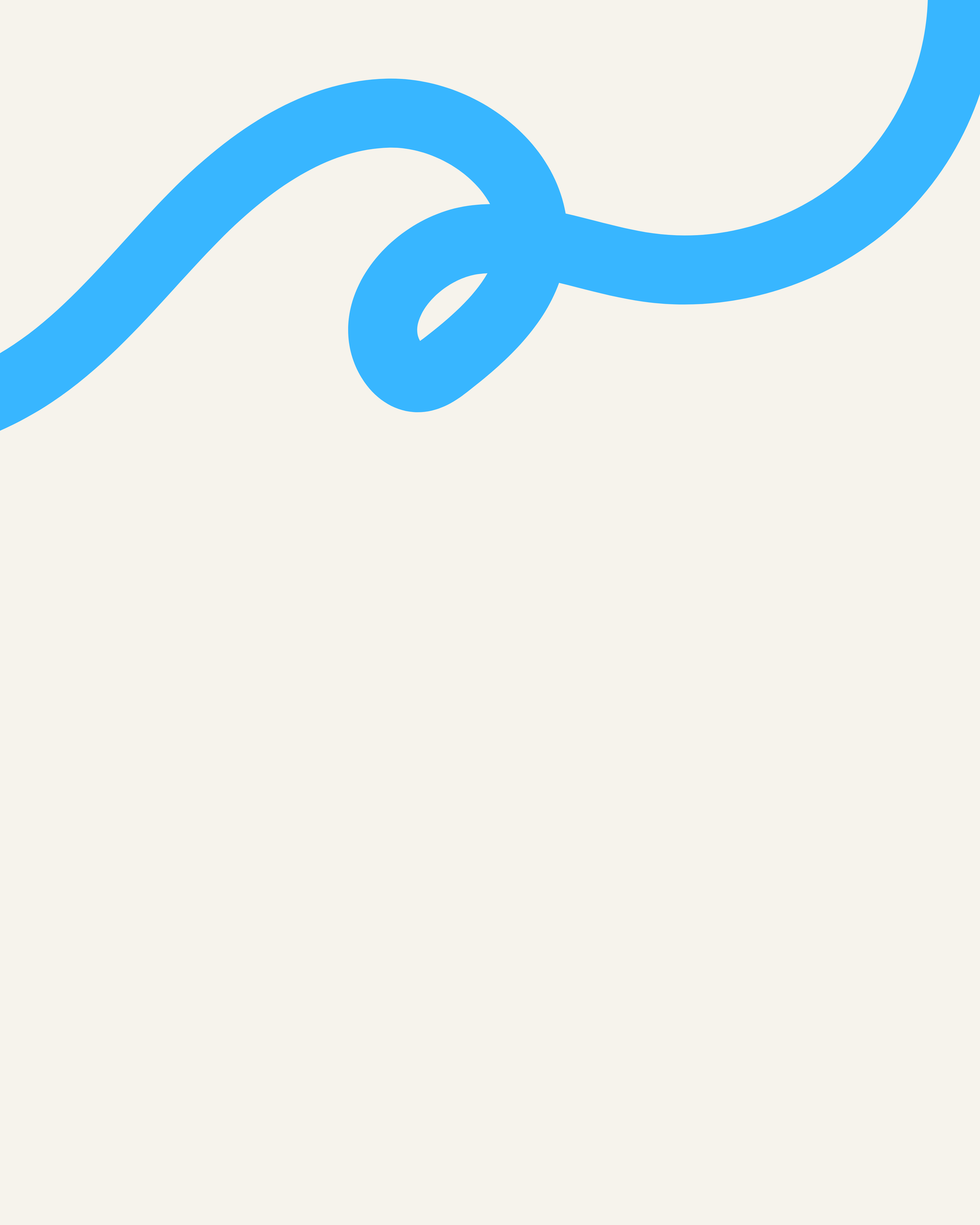 Close-up of a blue string or rope on a light background, with a loop near the top left corner.