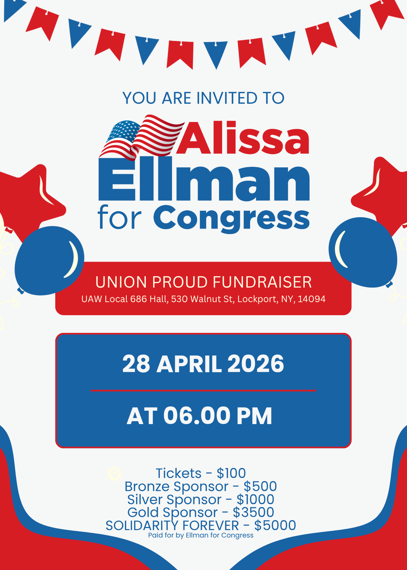 Ellman for Congress Union Proud Fundraiser