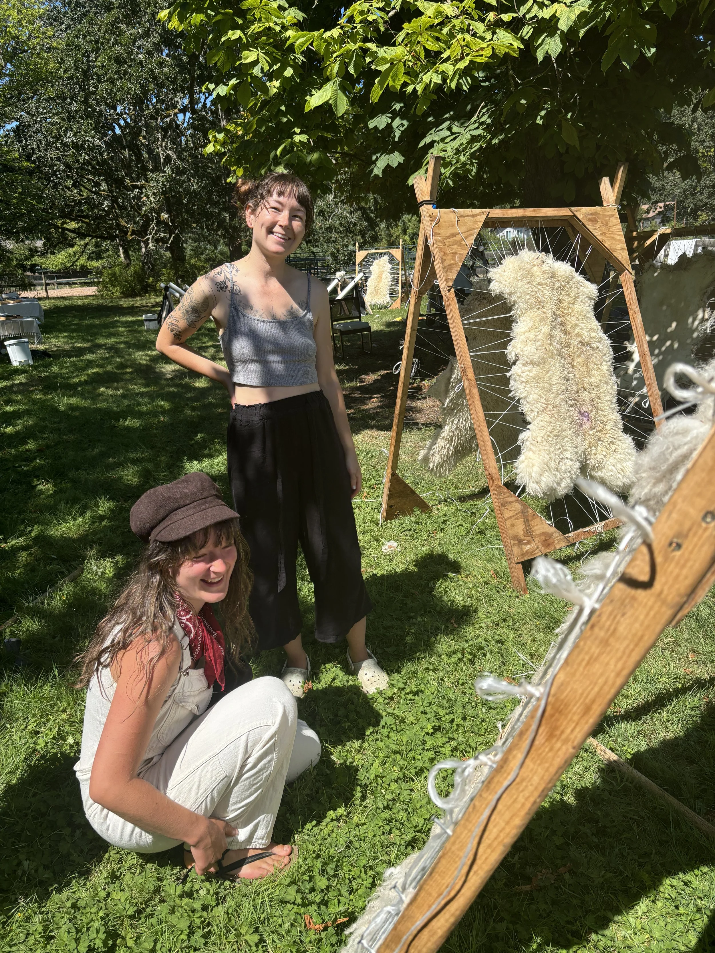 sheepskin rug hide camp