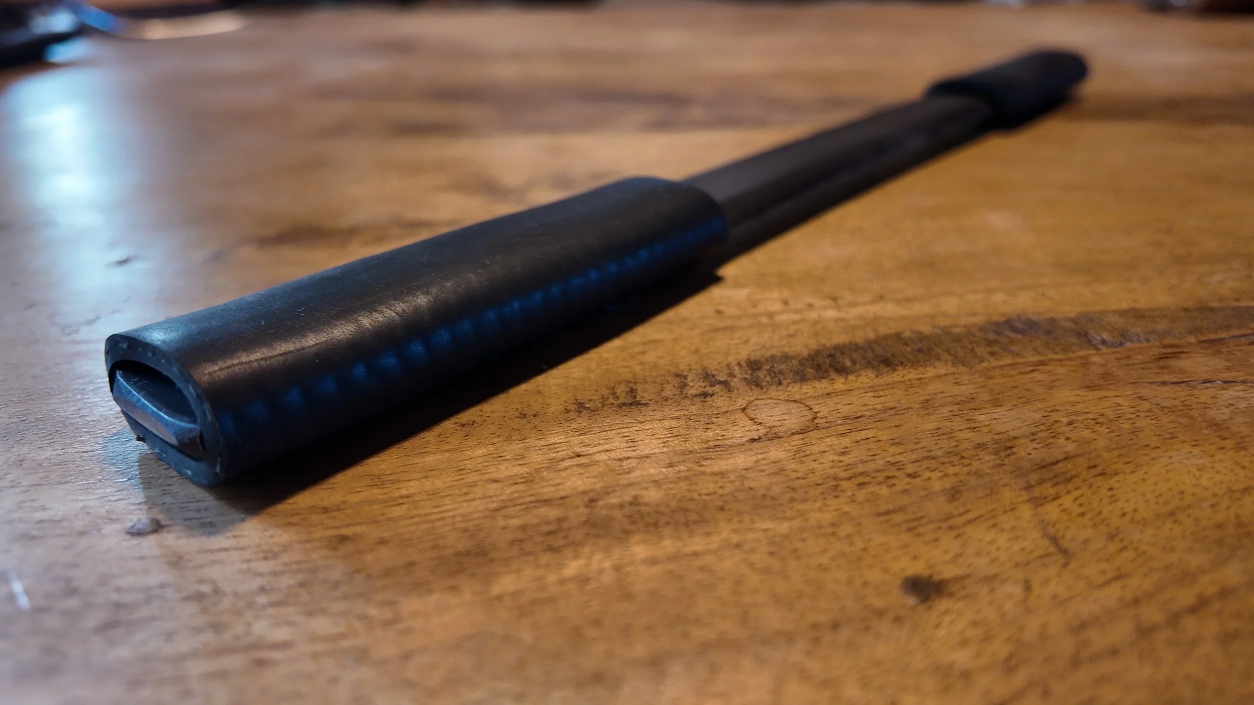 The Rune Wet-Scraper – Stainless Steel Hide Tanning Tool - Handle Close Up.JPG