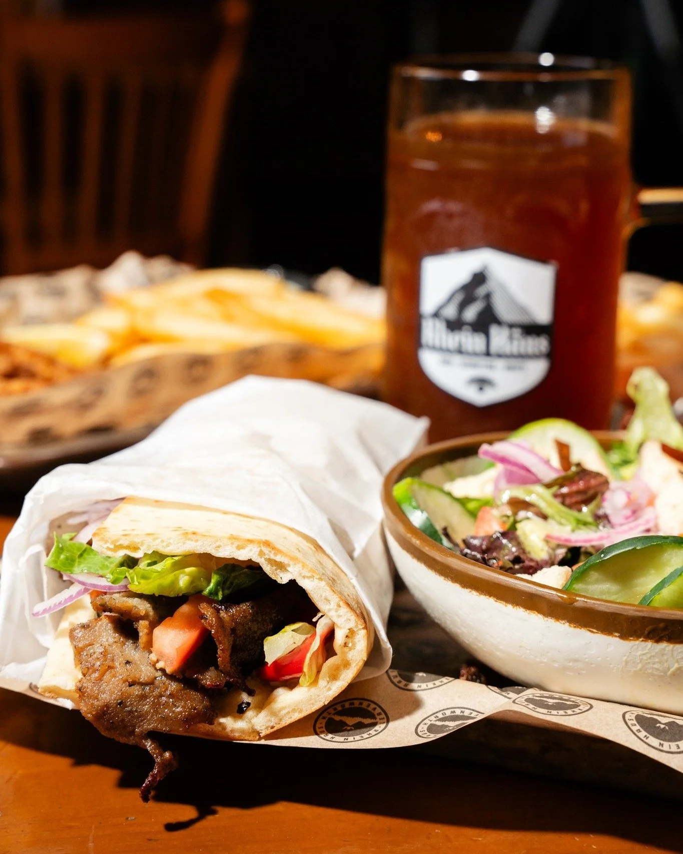 Looking for vegetarian food in Leavenworth that&rsquo;s not half baked?

Say hello to our Falafel Smash Wrap&mdash;a spiced chickpea patty tucked into lavash flatbread with fresh veggies, Mama Lil&rsquo;s peppers, creamy tzatziki, and a side of frite