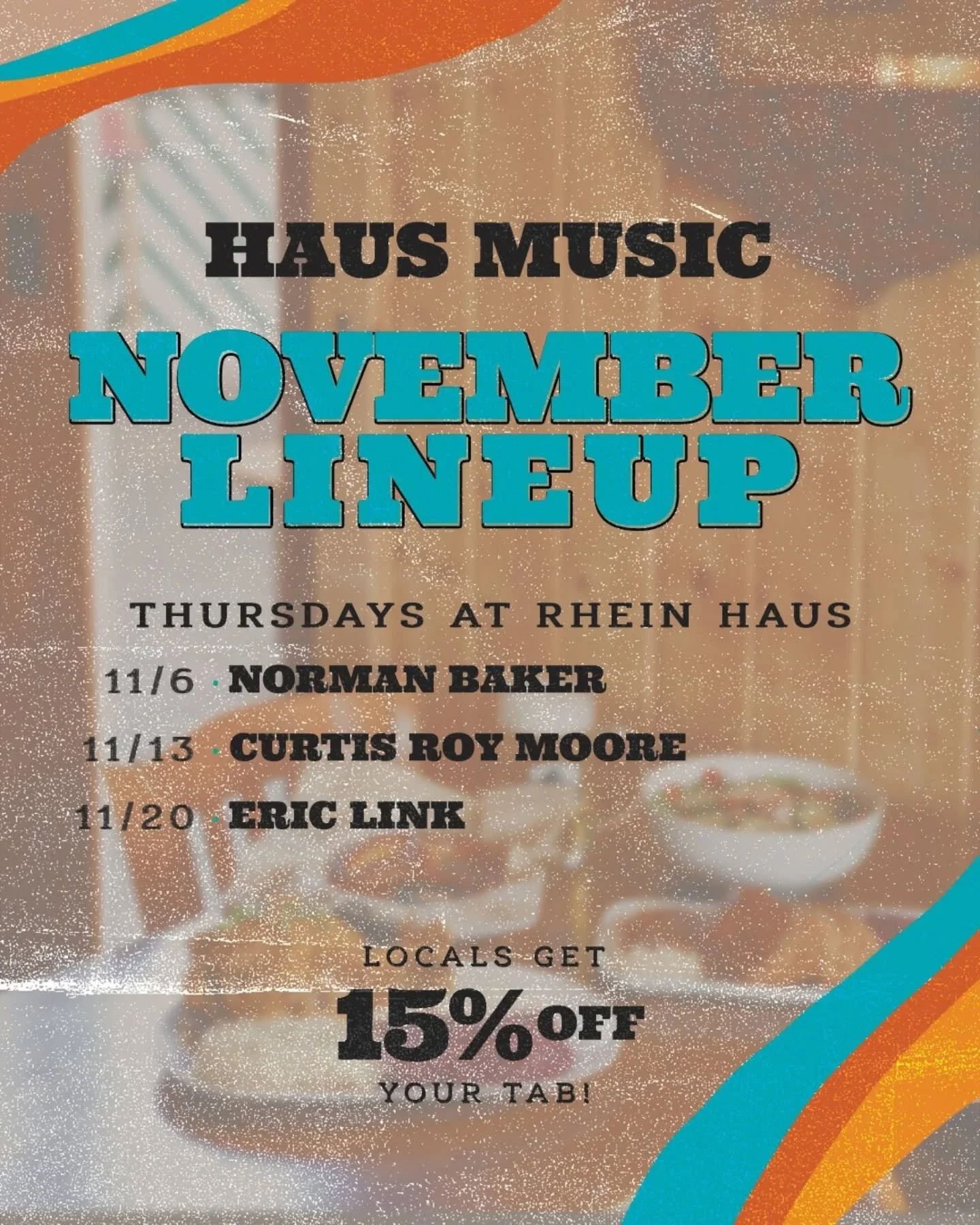 The last Haus Music nights of the year are here&mdash;let&rsquo;s make &rsquo;em count 💛🎶

Every Thursday at 6pm, join us for dinner and live tunes from @normanbakermusic, @curtisroymoore, and @ericlinkmusic as we roll toward the holiday season.

L
