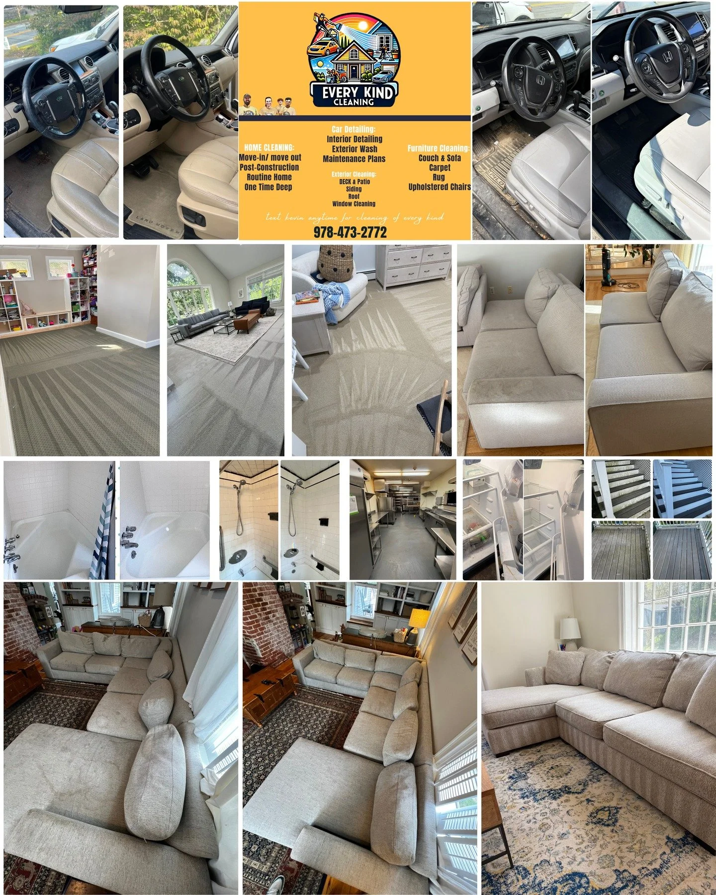 Serving- Greater Boston, North Shore, &amp; Southern NH! Home Cleaning, Furniture Cleaning, Car Detailing, Exterior Cleaning-- and much more! 

Reach out anytime for cleaning of every kind :)