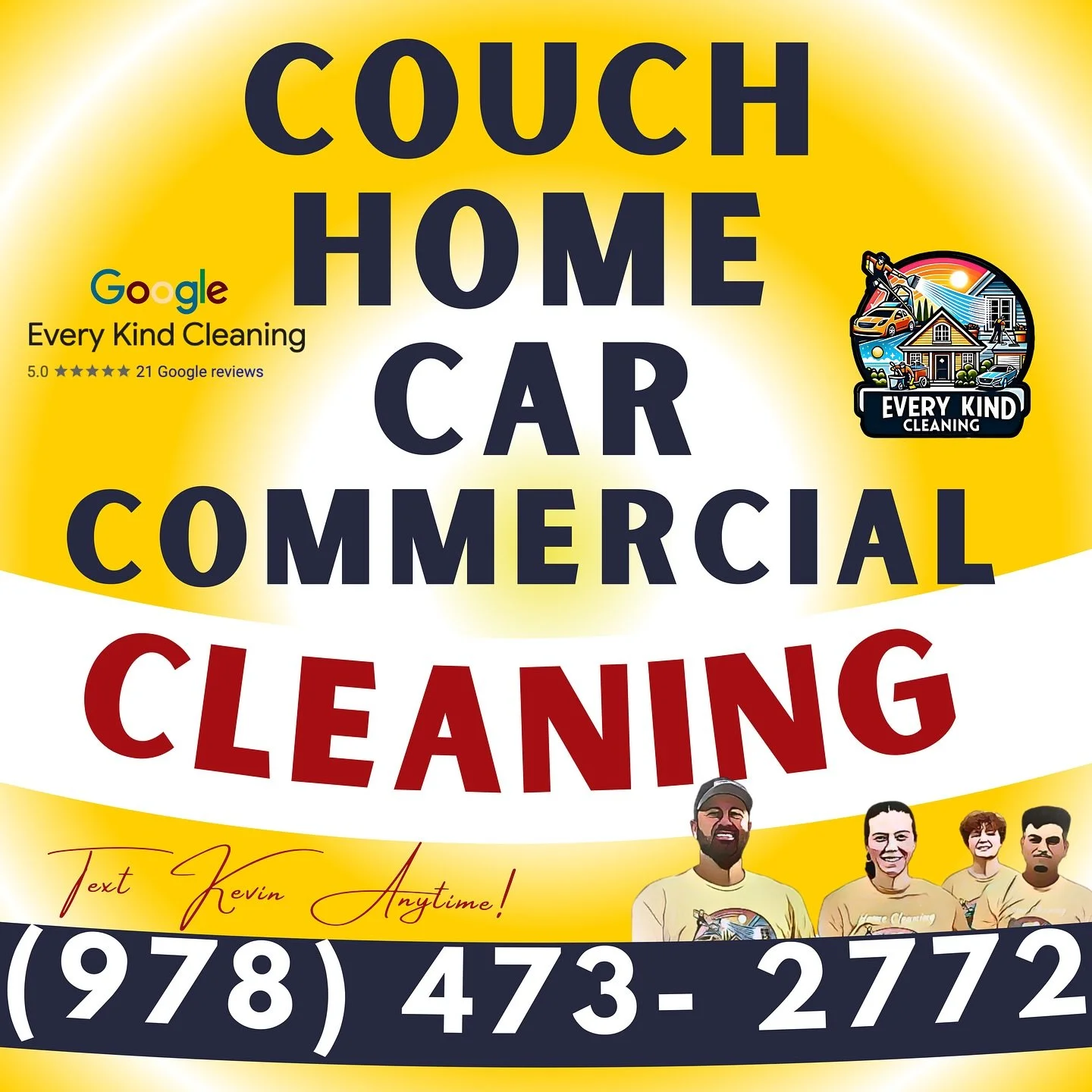 Serving greater Boston + north shore! 
-Mobile Car detailing- we come right to you!
- Couch, Rug, &amp; Carpet cleaning!
- Home Deep Cleaning
- Power washing
- Commercial cleaning!