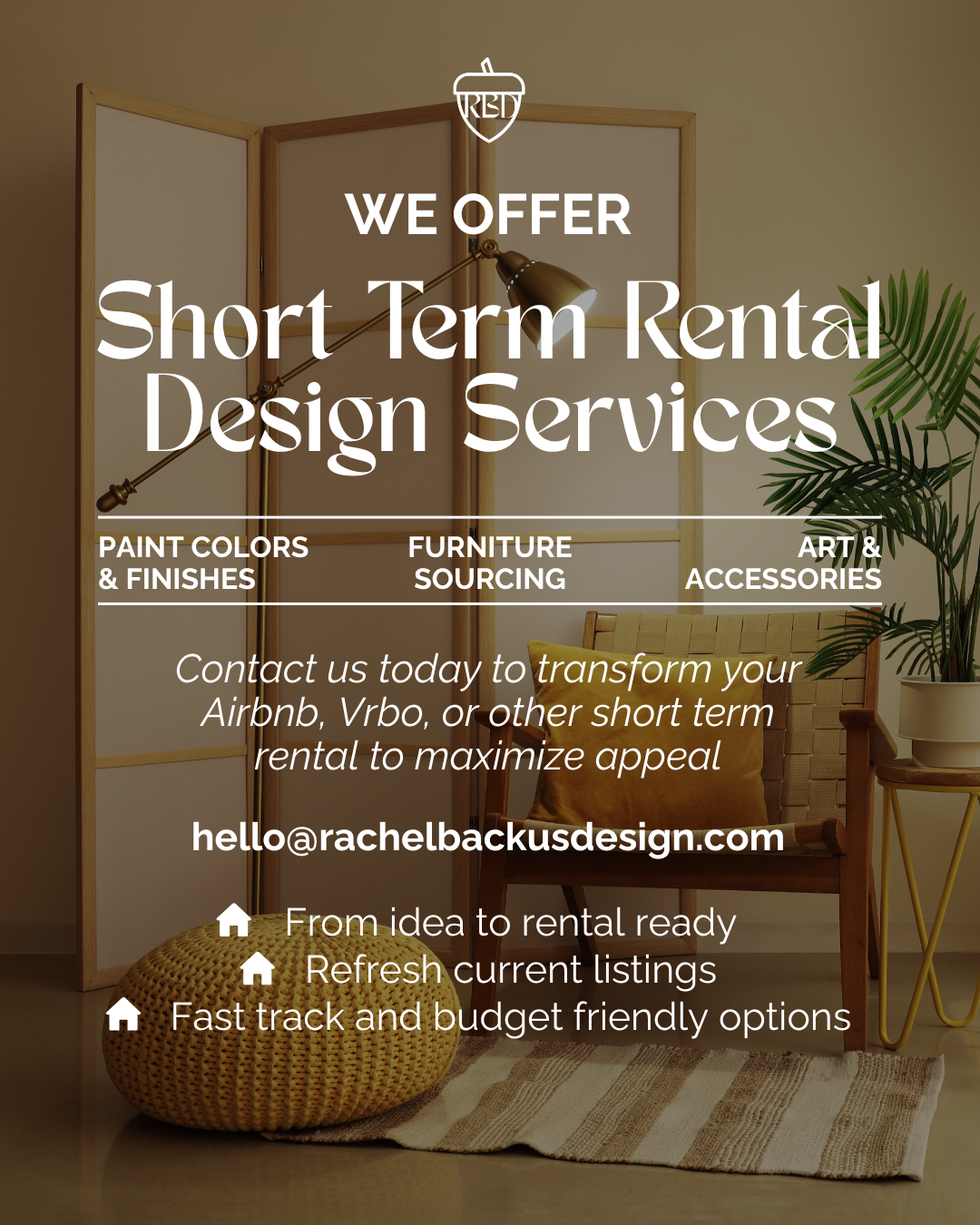 Short Term Rental Interior Design &amp; Sourcing