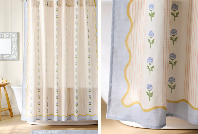 Tess printed shower curtain