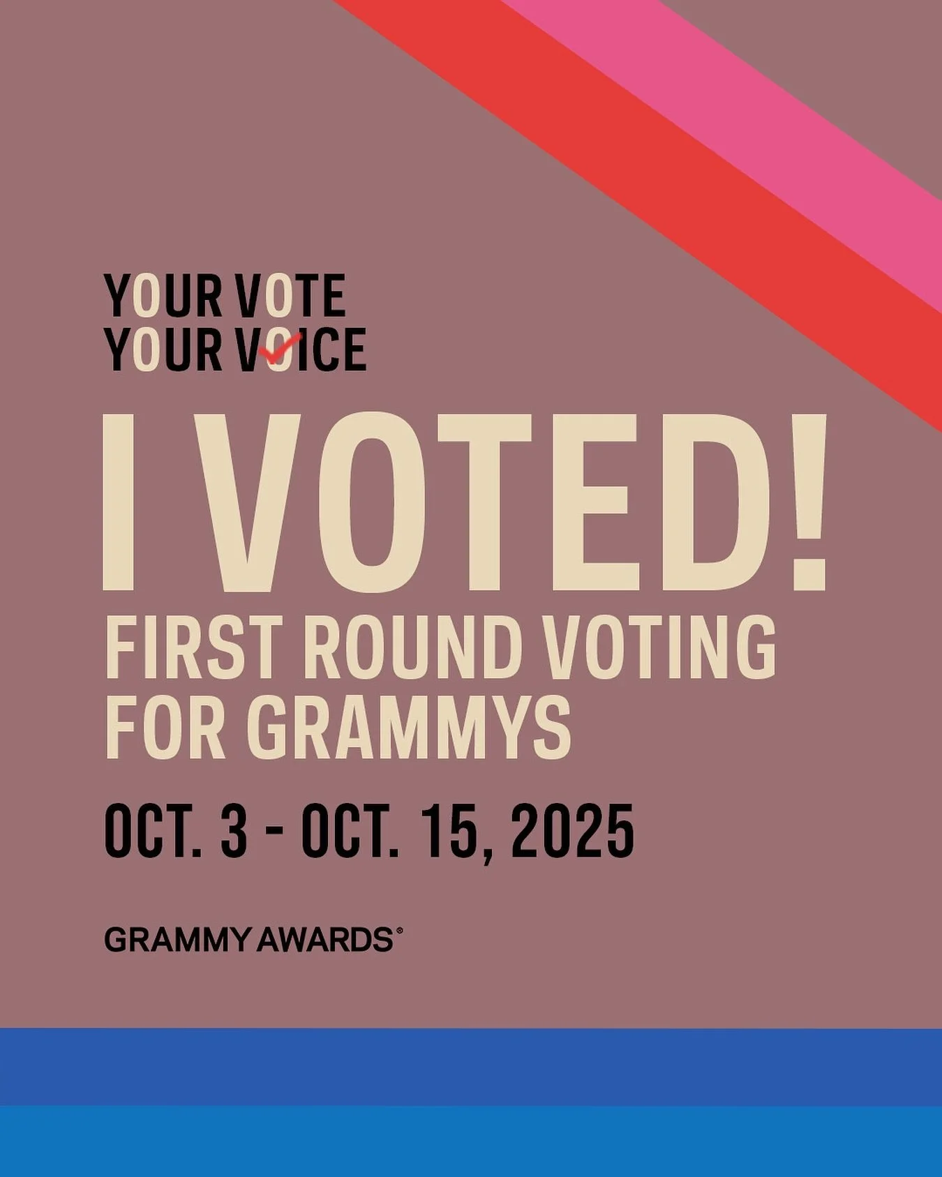Very honored to have just submitted my very first Grammy ballot! (And STAGES was being considered for Best Traditional Pop Vocal Album!)🤞 
✨ The GRAMMY is music’s only peer-voted award — chosen by creators like me: artists, songwriters,