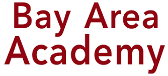 Text reading 'Bay Area Academy' in maroon font on a white background.