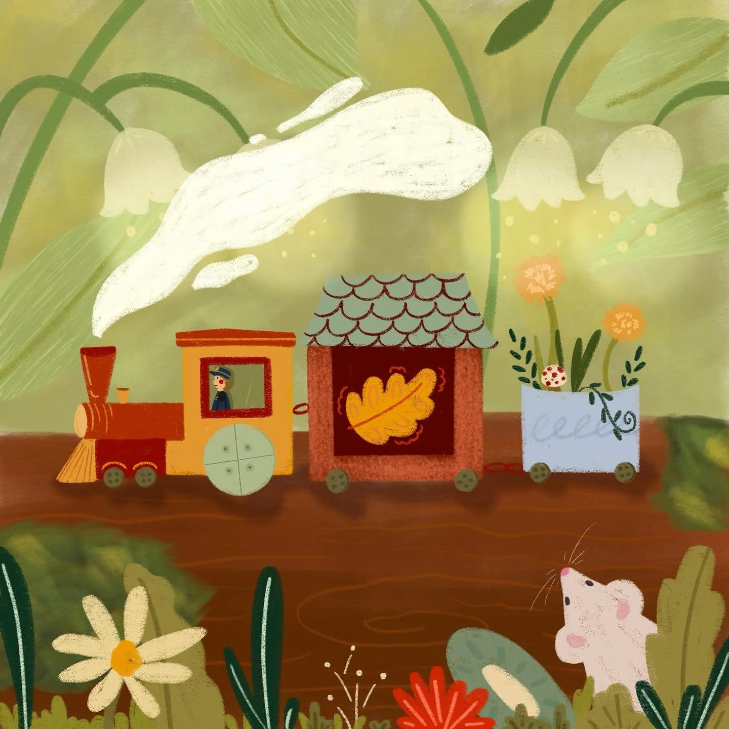 day 1 - on a whimsy train 🚂 
@kidlitart_drawing_challenge 
-
-
starting off the new year with the #kidlitartchallenge2026!

#kidlitillustration #illustration #childrensbookillustration #digitalart
