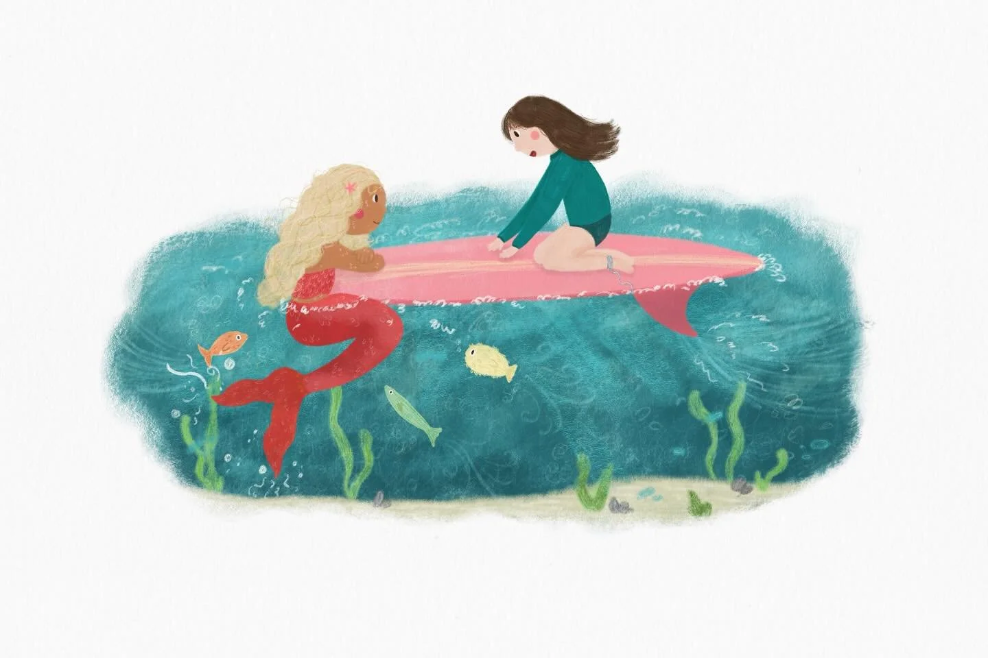mermaid friends 🐚

June spot illustration for my calendar project! 
-
-
#childrensbookillustrations #illustration #picturebookillustration #portfolio #artist