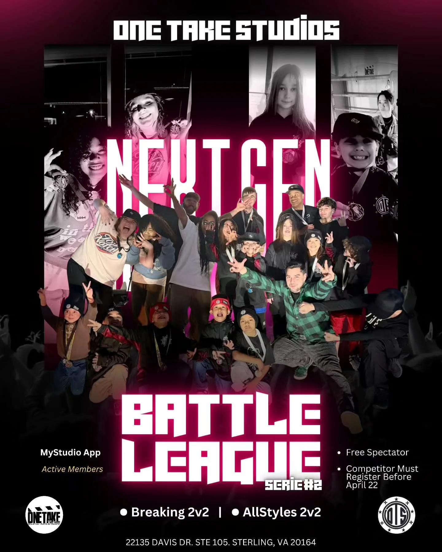 Next Gen Battle League &mdash; Series #2
April 24

Movers, get ready.
Round two is here.

2v2 battles, cyphers, and awards all night, pure energy, big moments.
Every round counts as we get closer to the Championship Finals.

Let&rsquo;s run it. 🔥

#